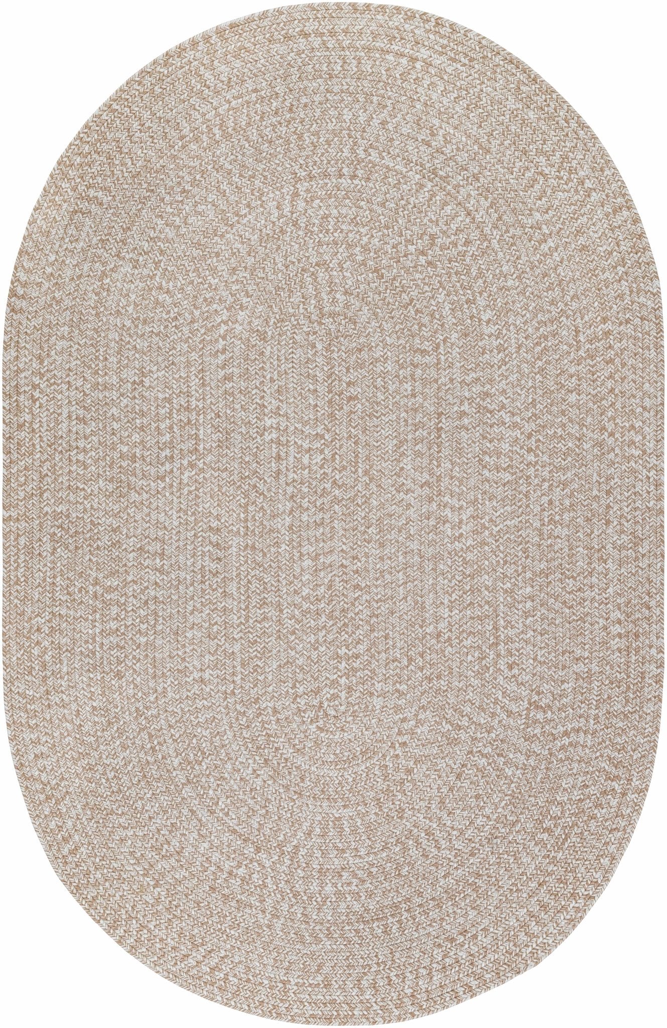 Ivory and Camel Chevron Design Jute Braided Outdoor safe area Rug - Image 15