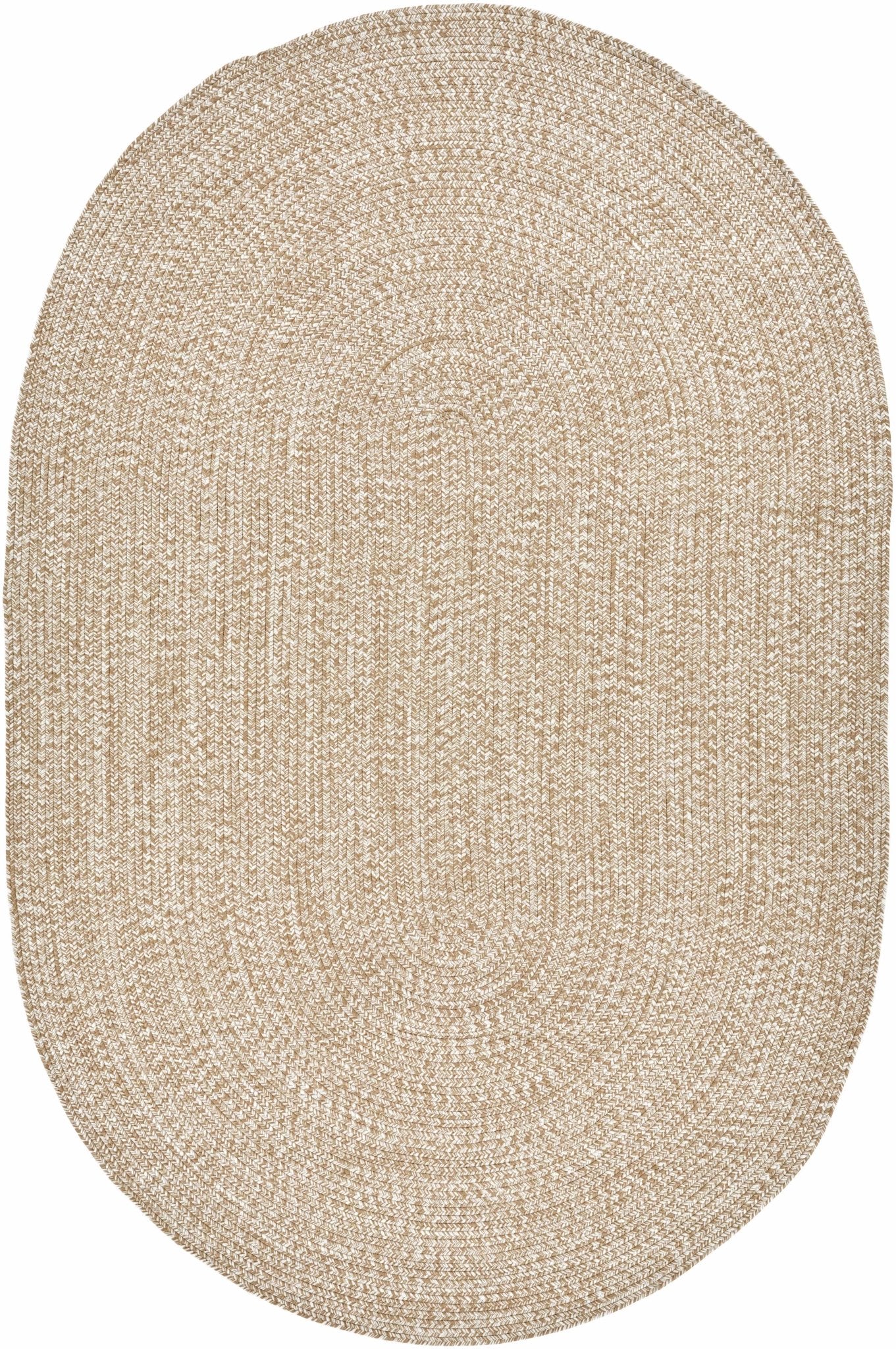 Ivory and Camel Chevron Design Jute Braided Outdoor safe area Rug - Image 4