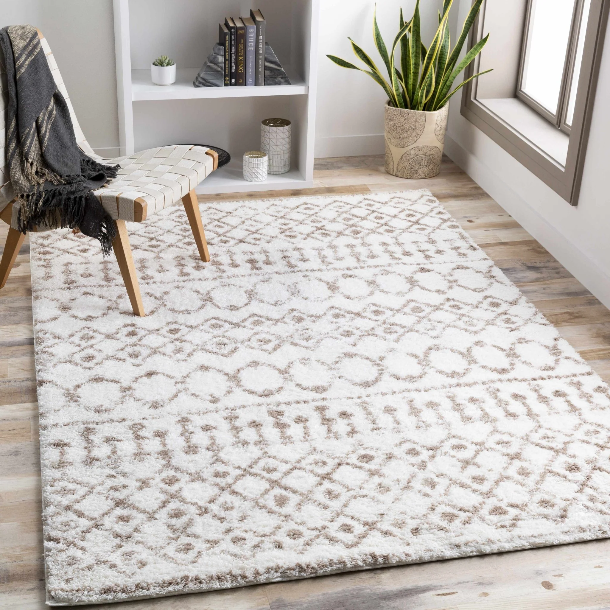 Ivory and Camel Traditional Tribal Design area rug - Image 2