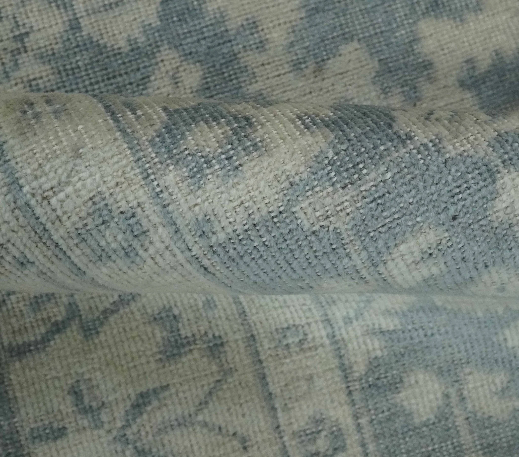 Antique Style Ivory and Charcoal Hand Knotted Traditional Oushak 2x4 wool Bedside Rug - Image 4