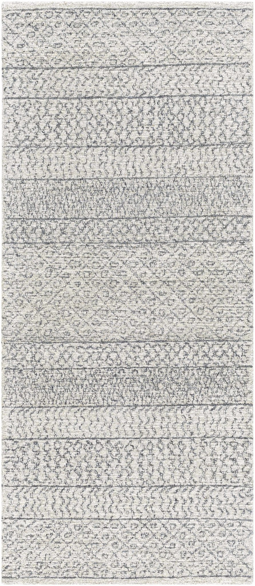 Premium style Ivory and Charcoal Hand Tufted Tribal Multi size Wool Area Rug - Image 10