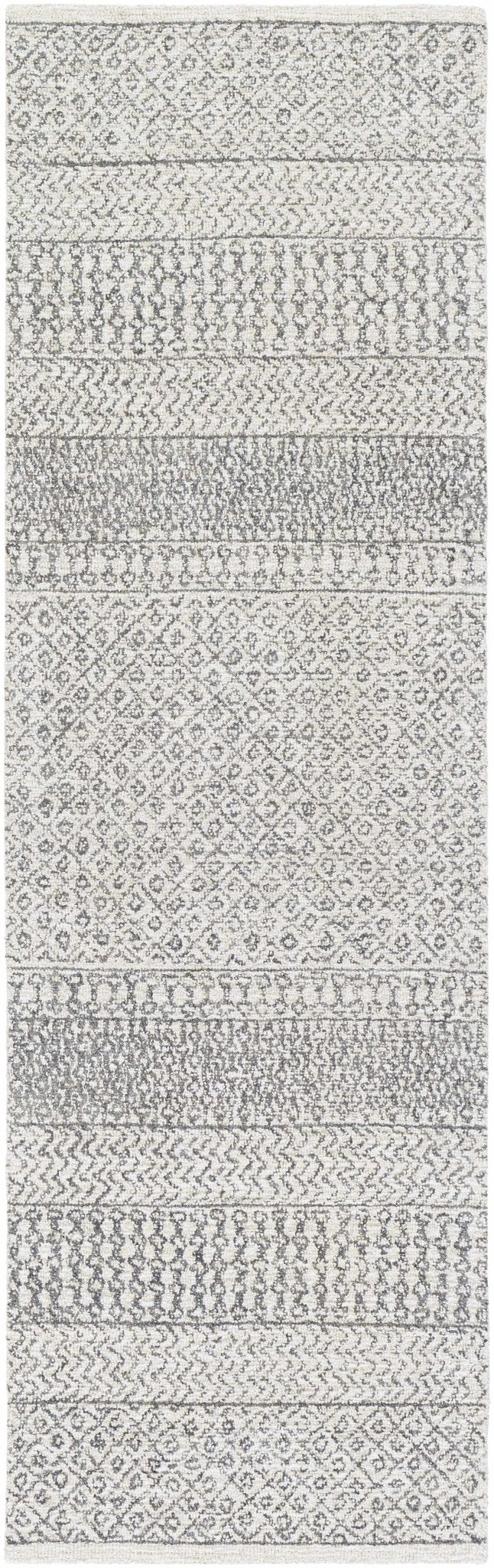 Premium style Ivory and Charcoal Hand Tufted Tribal Multi size Wool Area Rug - Image 11