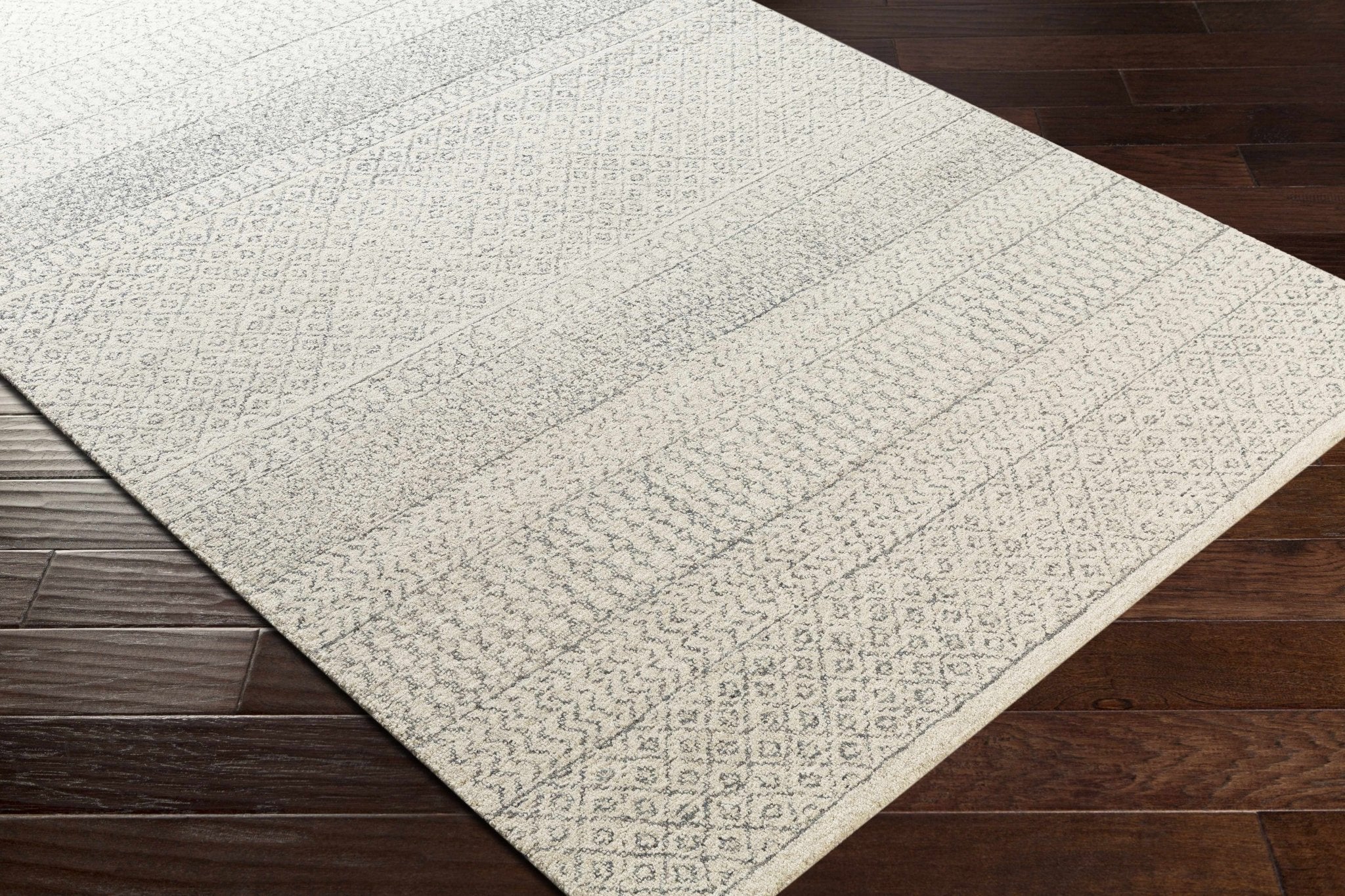 Premium style Ivory and Charcoal Hand Tufted Tribal Multi size Wool Area Rug - Image 13
