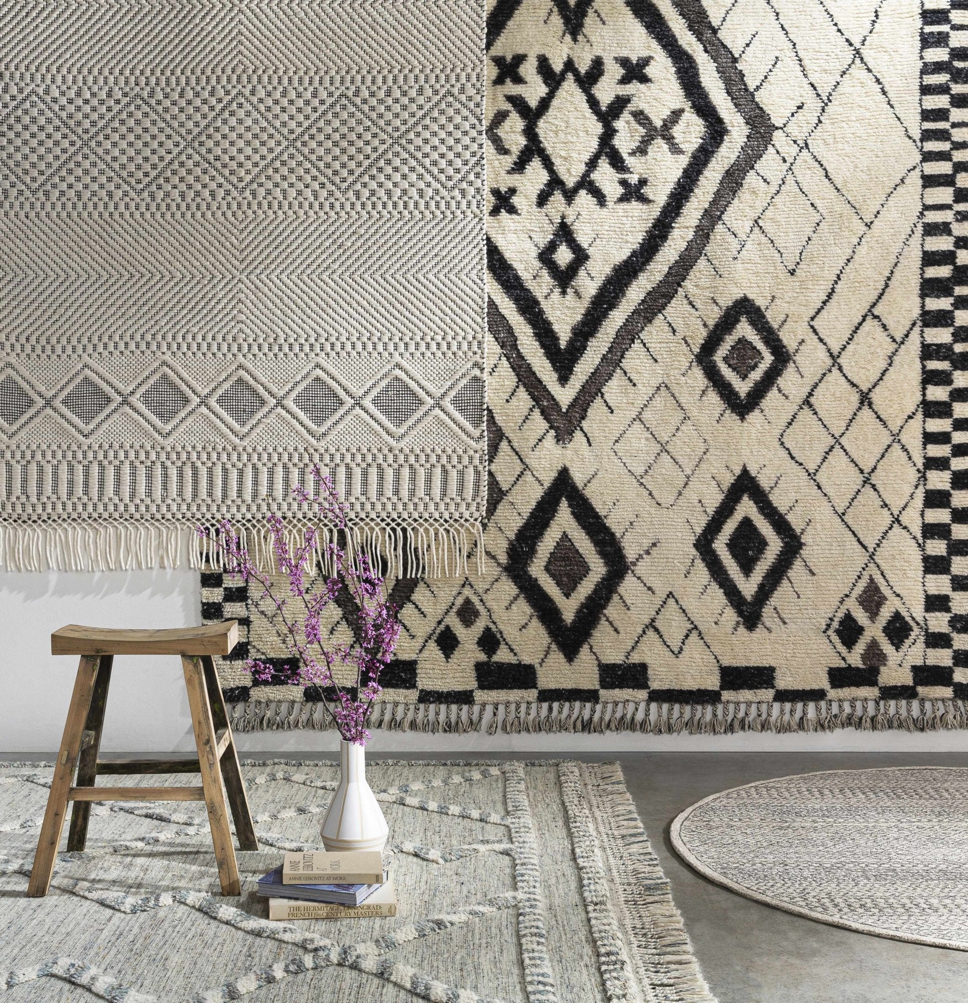 Premium style Ivory and Charcoal Hand Tufted Tribal Multi size Wool Area Rug - Image 4