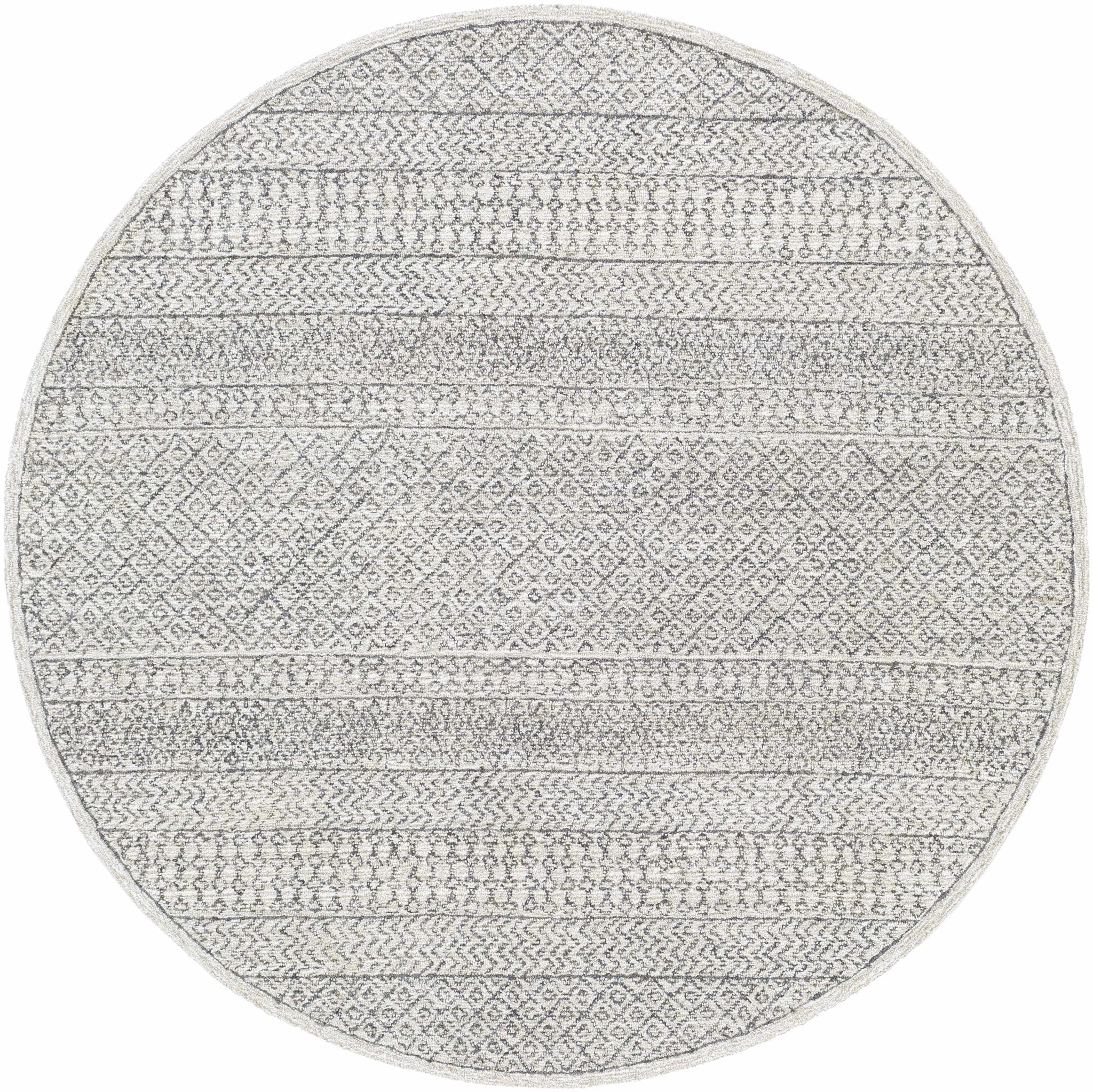 Premium style Ivory and Charcoal Hand Tufted Tribal Multi size Wool Area Rug - Image 6