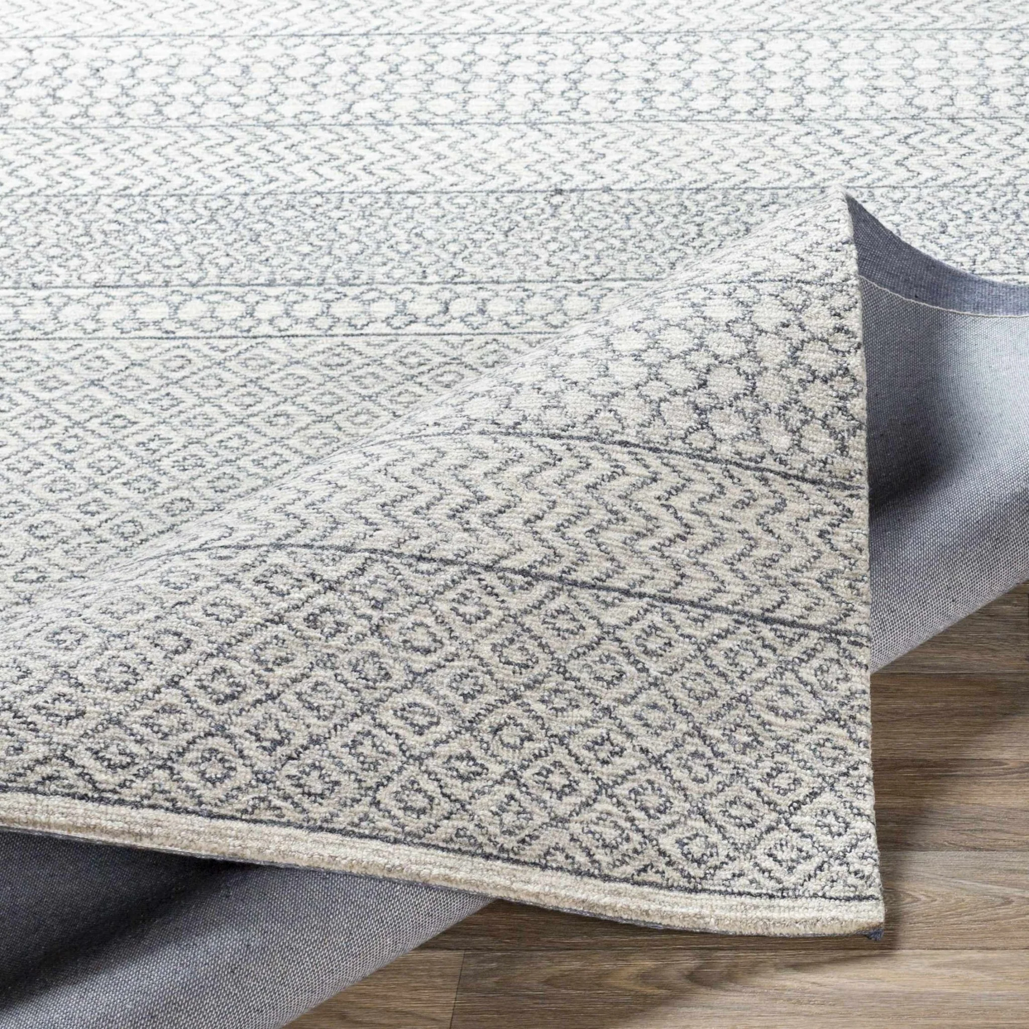 Premium style Ivory and Charcoal Hand Tufted Tribal Multi size Wool Area Rug - Image 9