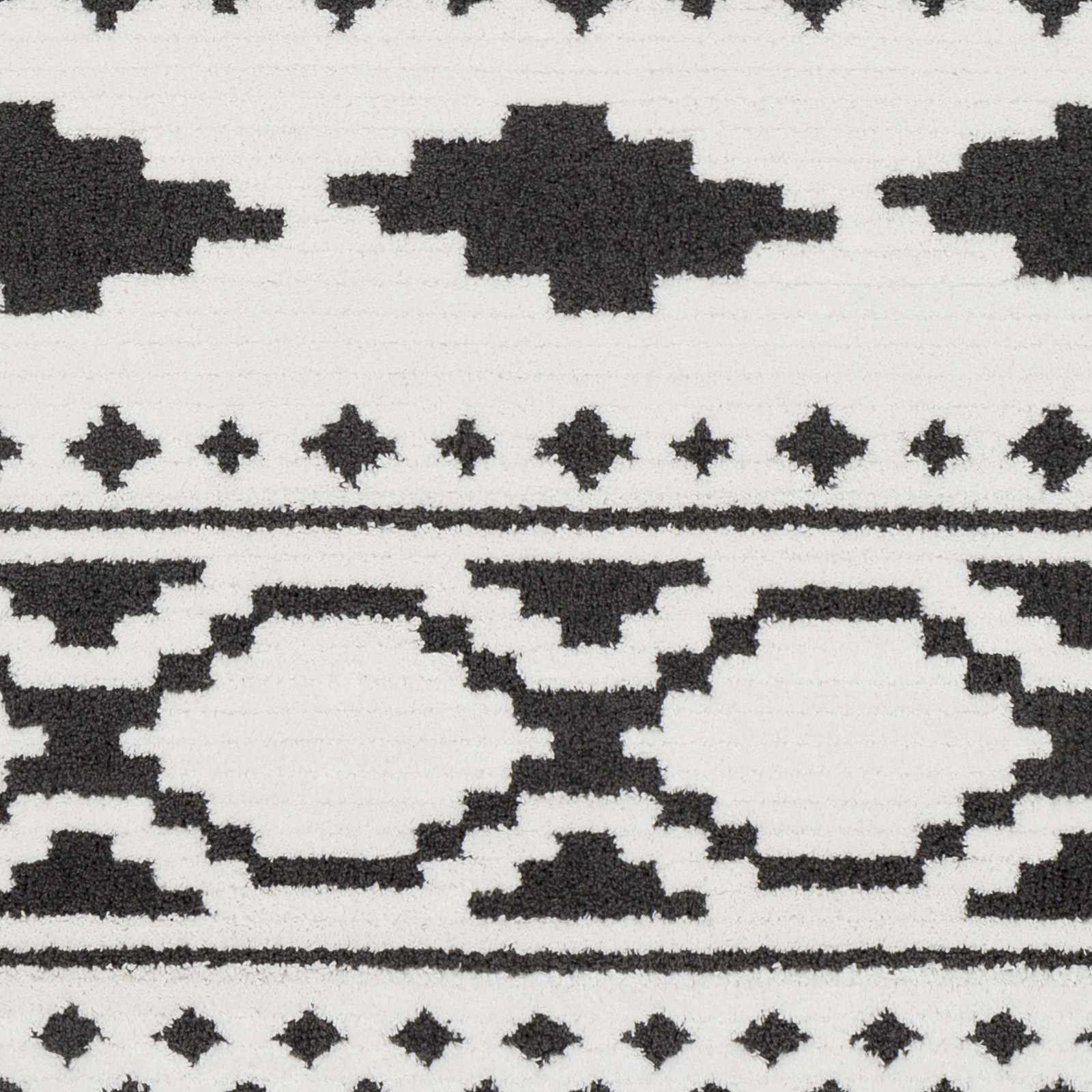 Ivory and Charcoal High low Texture Tribal Design Area Rug - Image 10