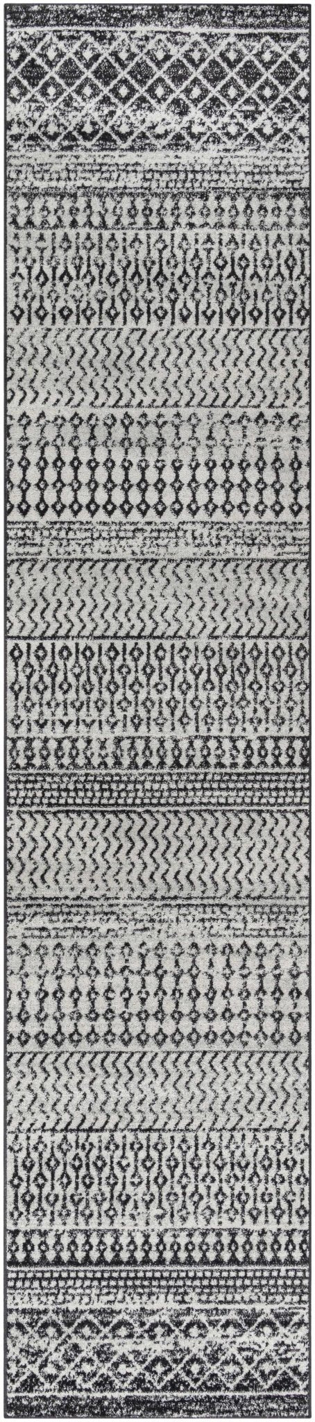 Tribal look Ivory and Charcoal Traditional Geometrical Design Rug - Image 24
