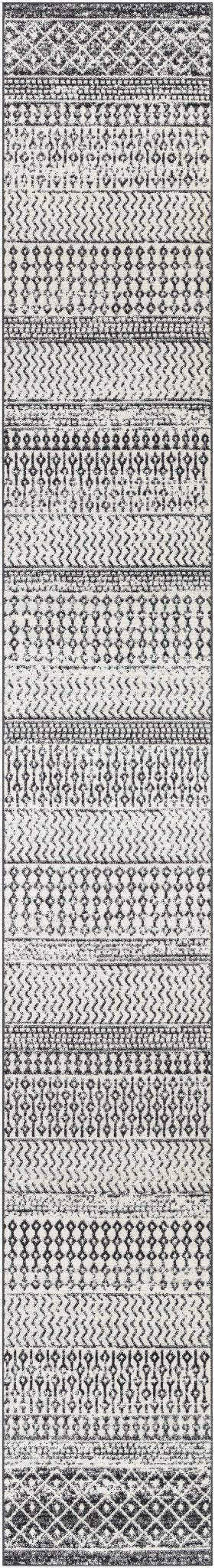 Tribal look Ivory and Charcoal Traditional Geometrical Design Rug - Image 25