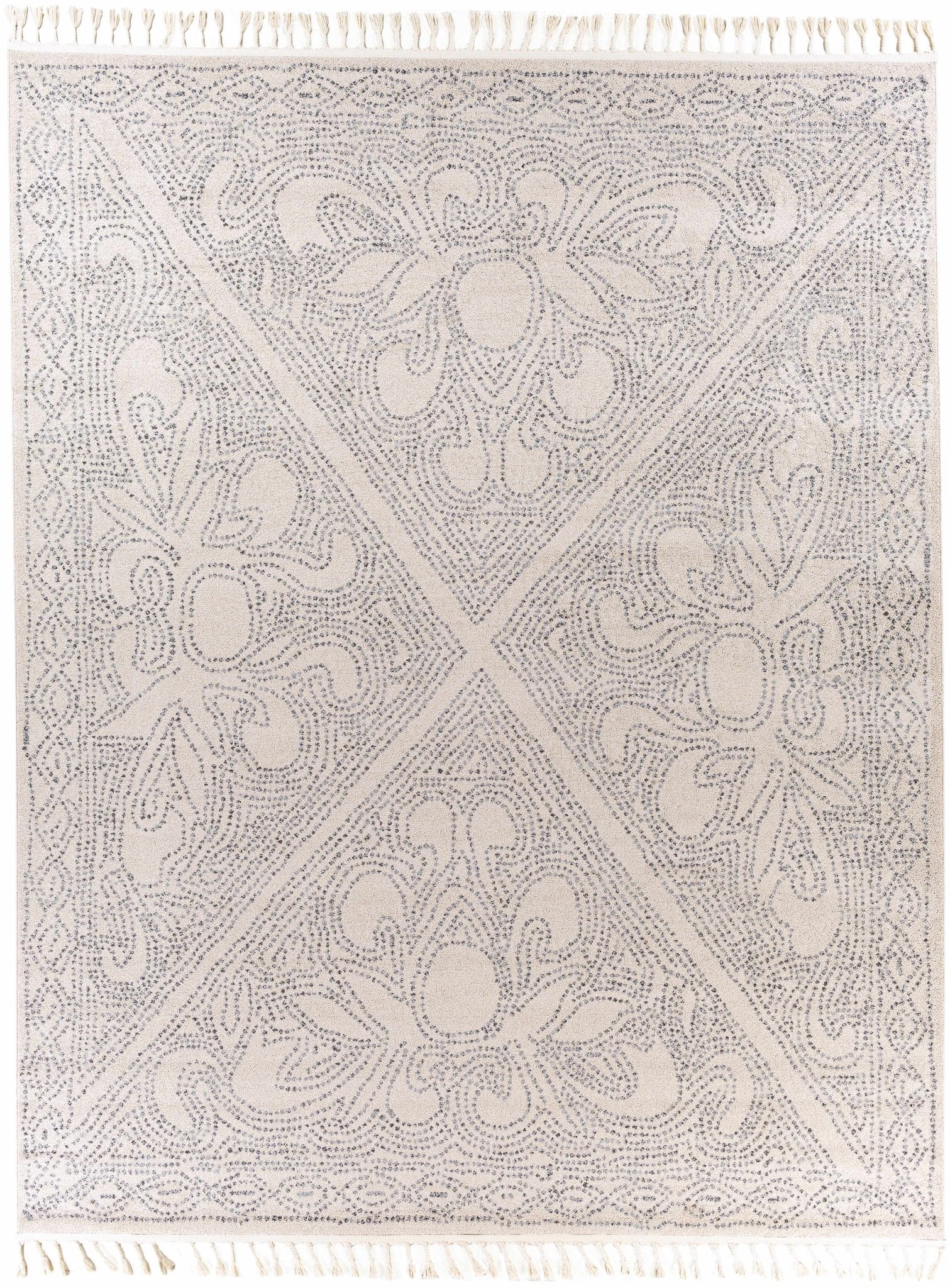 Contemporary Ivory and Charcoal Large Design Area Rug - Image 10