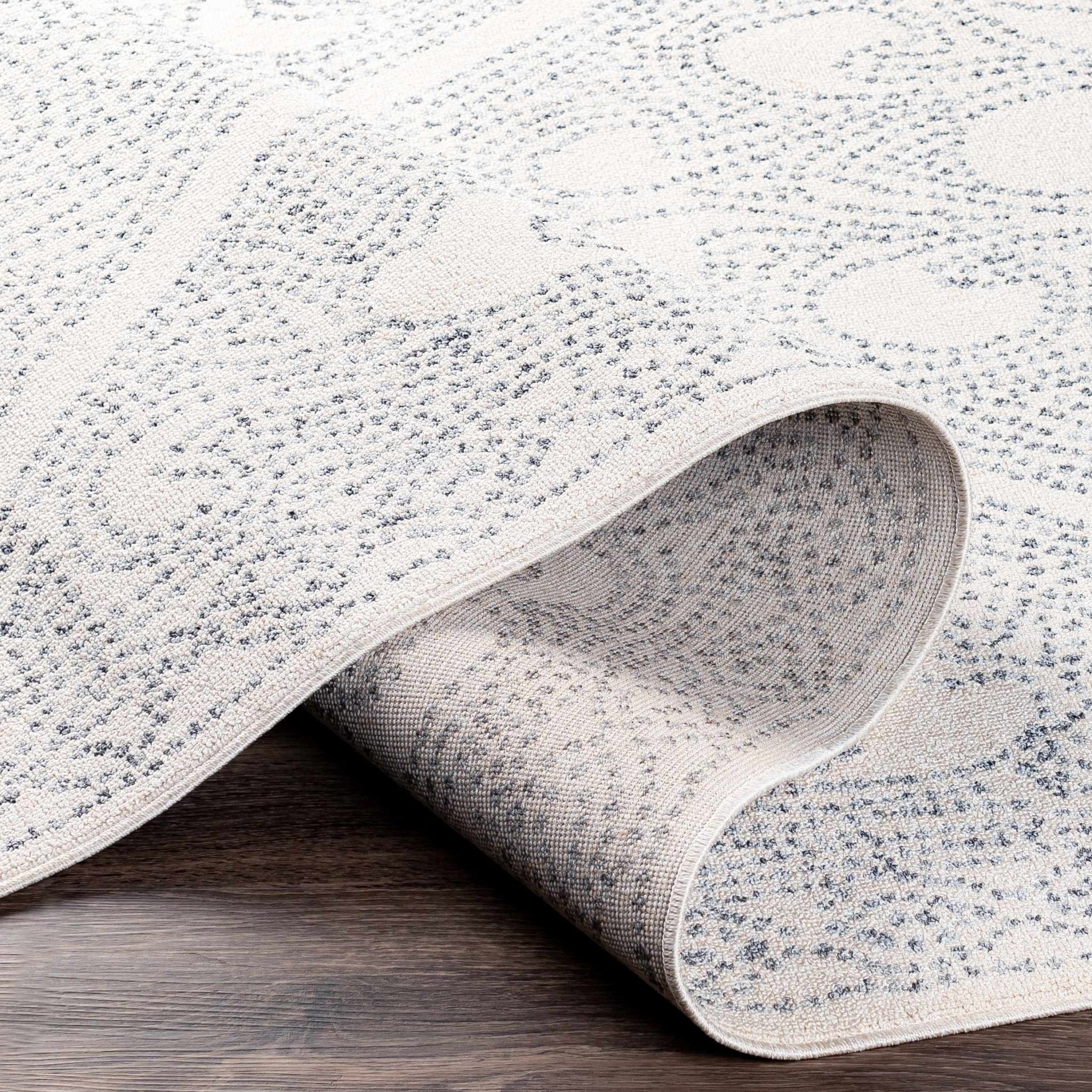 Contemporary Ivory and Charcoal Large Design Area Rug - Image 7