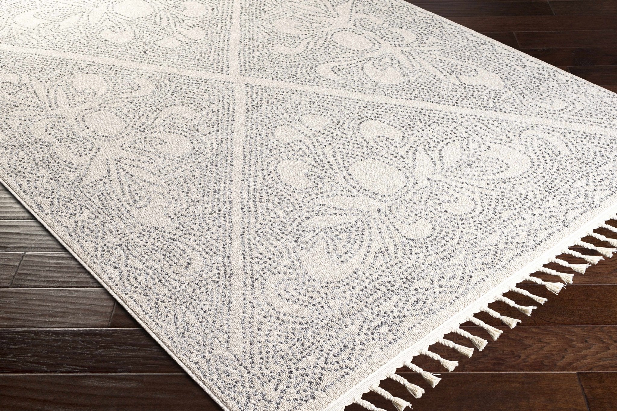 Contemporary Ivory and Charcoal Large Design Area Rug - Image 8
