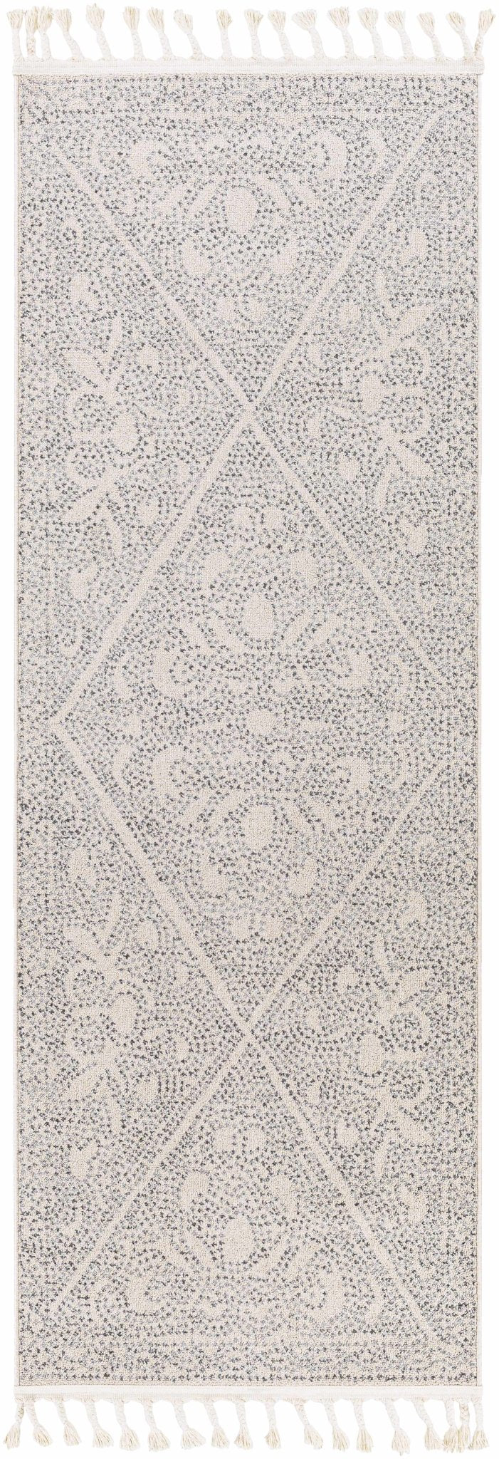 Contemporary Ivory and Charcoal Large Design Area Rug - Image 9