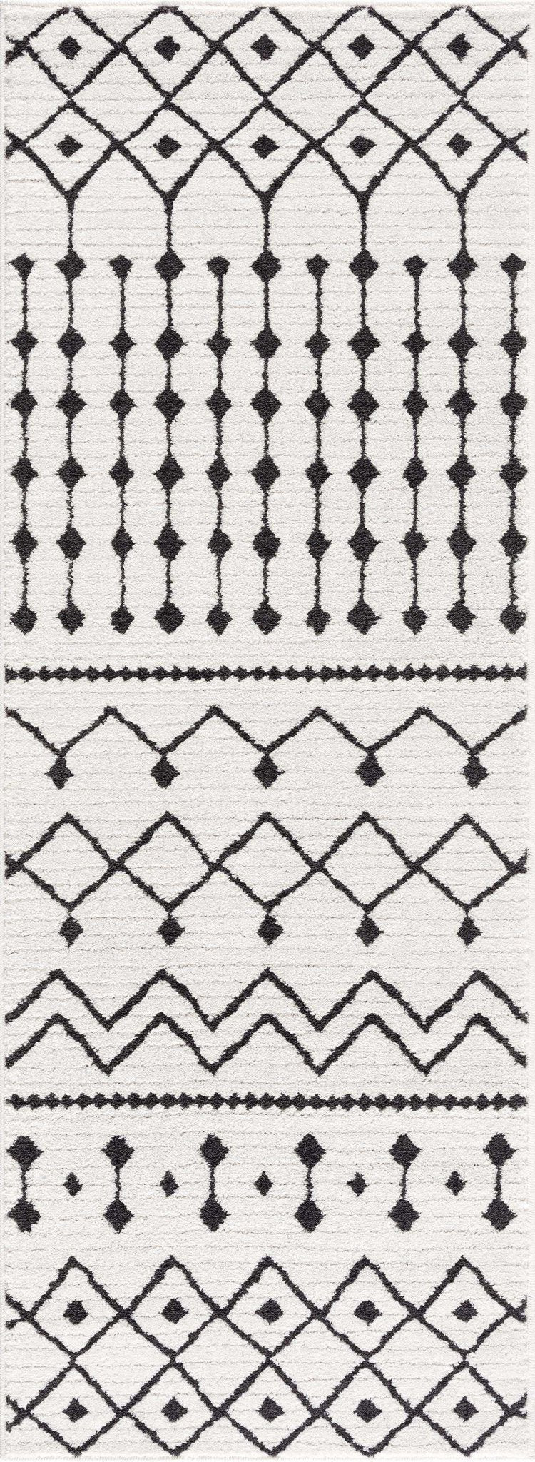 Ivory and Charcoal Traditional Tribal Design Multi size area rug - Image 9