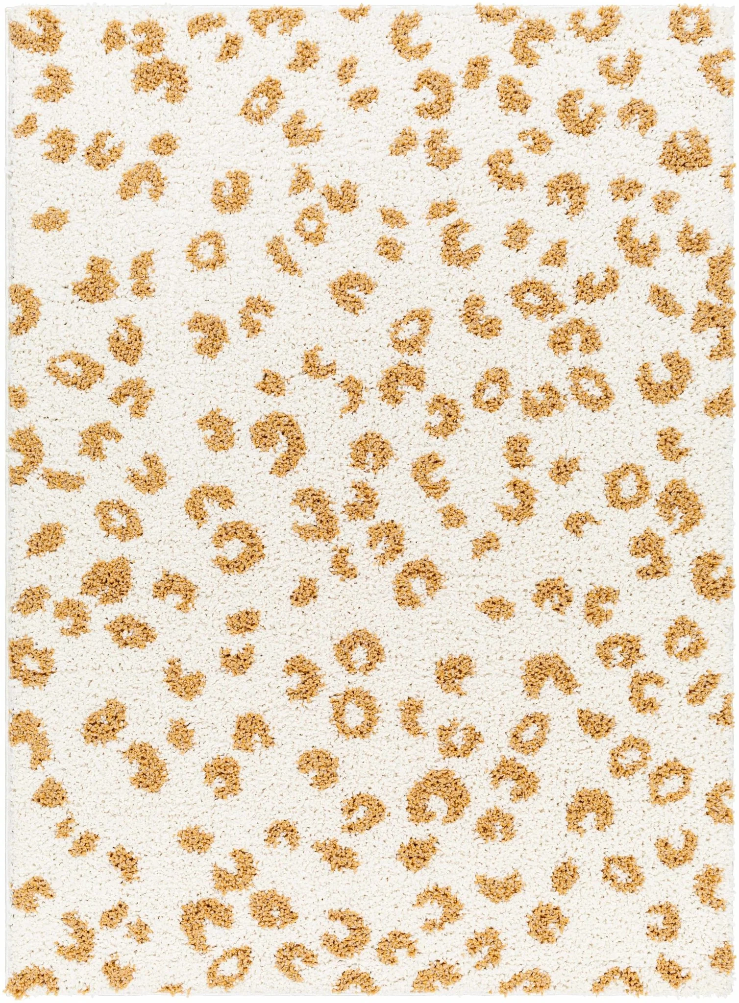 Modern Ivory and Gold Leopard Print Plush Pile Moroccan Style Area Rug - Image 14