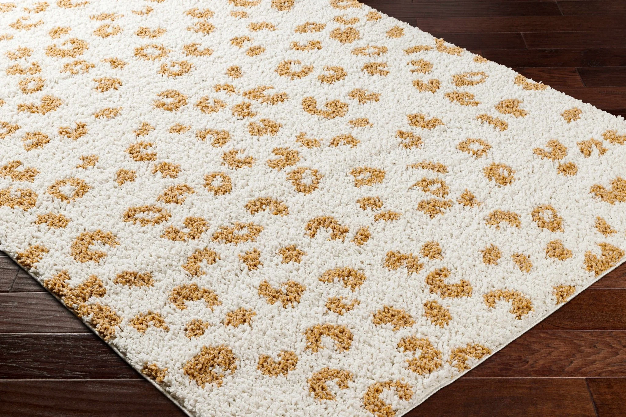Modern Ivory and Gold Leopard Print Plush Pile Moroccan Style Area Rug - Image 16