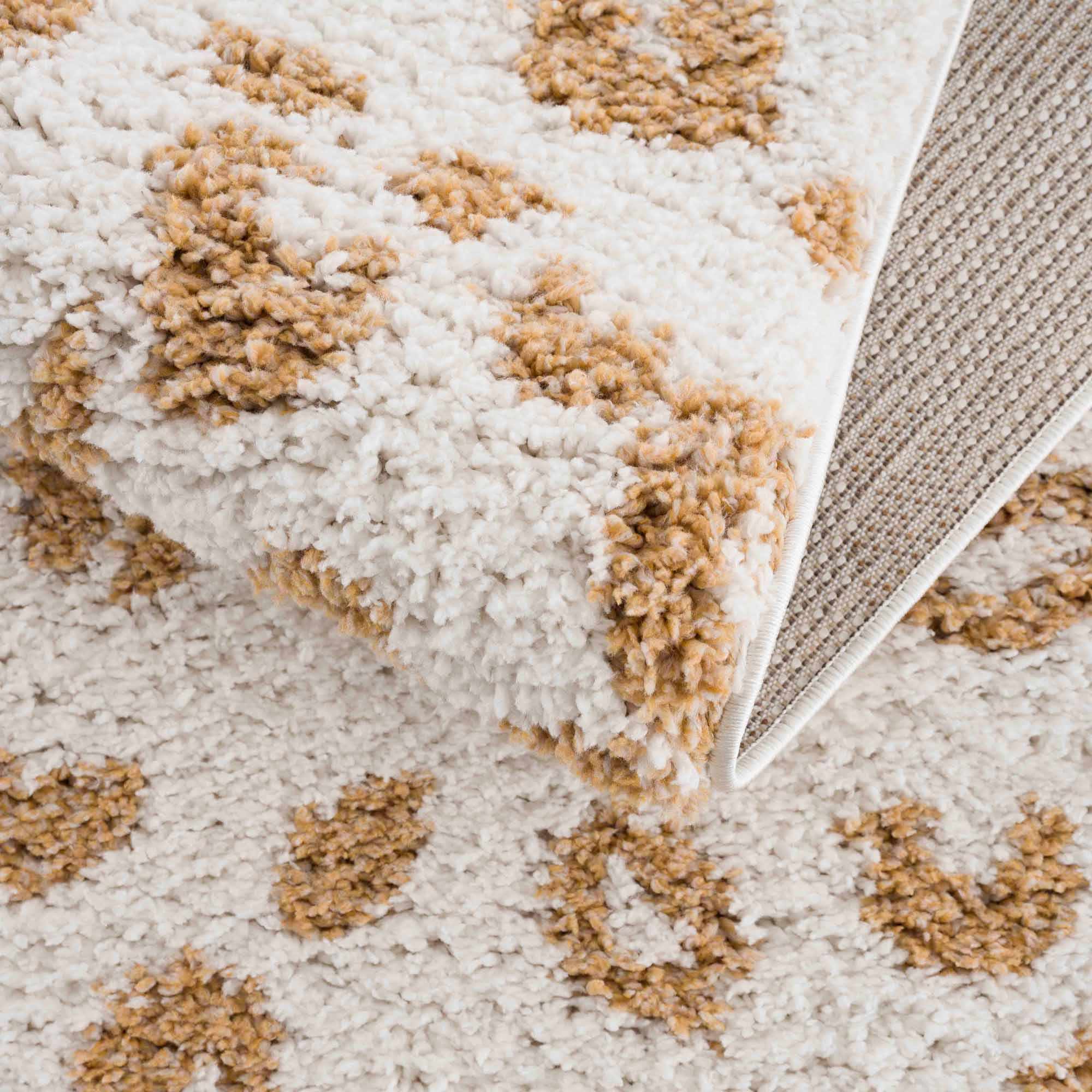 Modern Ivory and Gold Leopard Print Plush Pile Moroccan Style Area Rug - Image 6