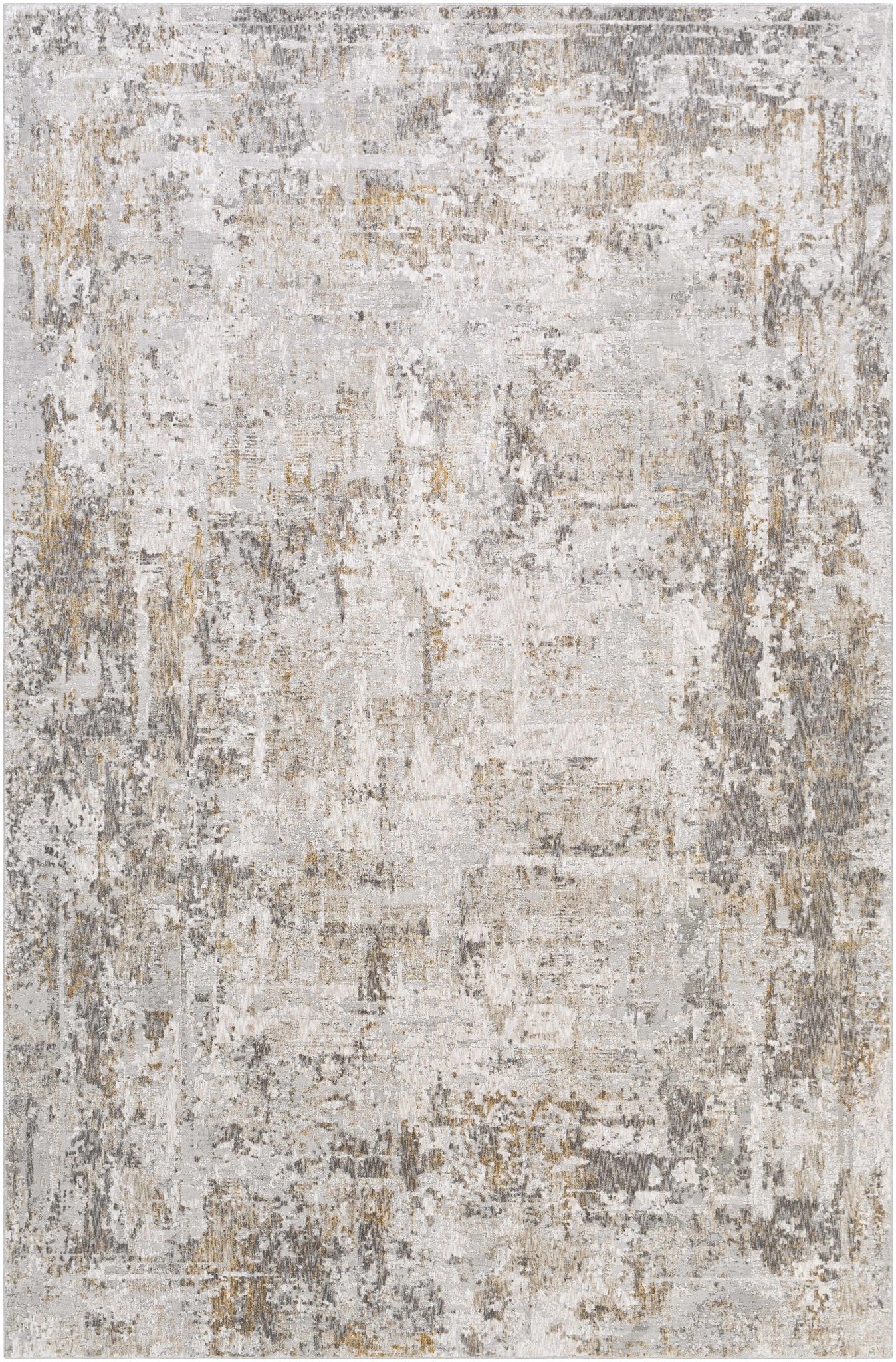Ivory And Gray Contemporary Style Machine Woven Area Rug - Image 2