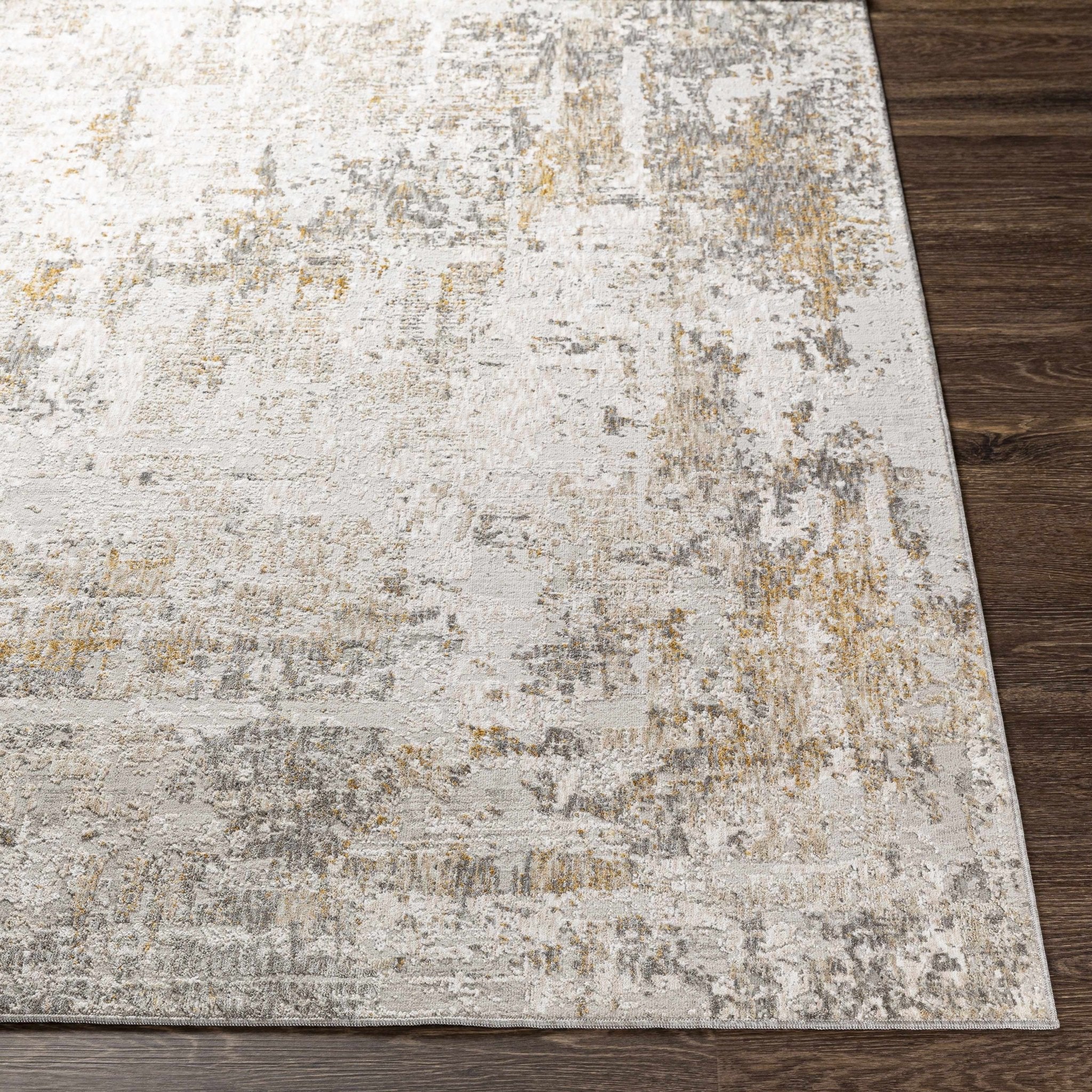 Ivory And Gray Contemporary Style Machine Woven Area Rug - Image 5