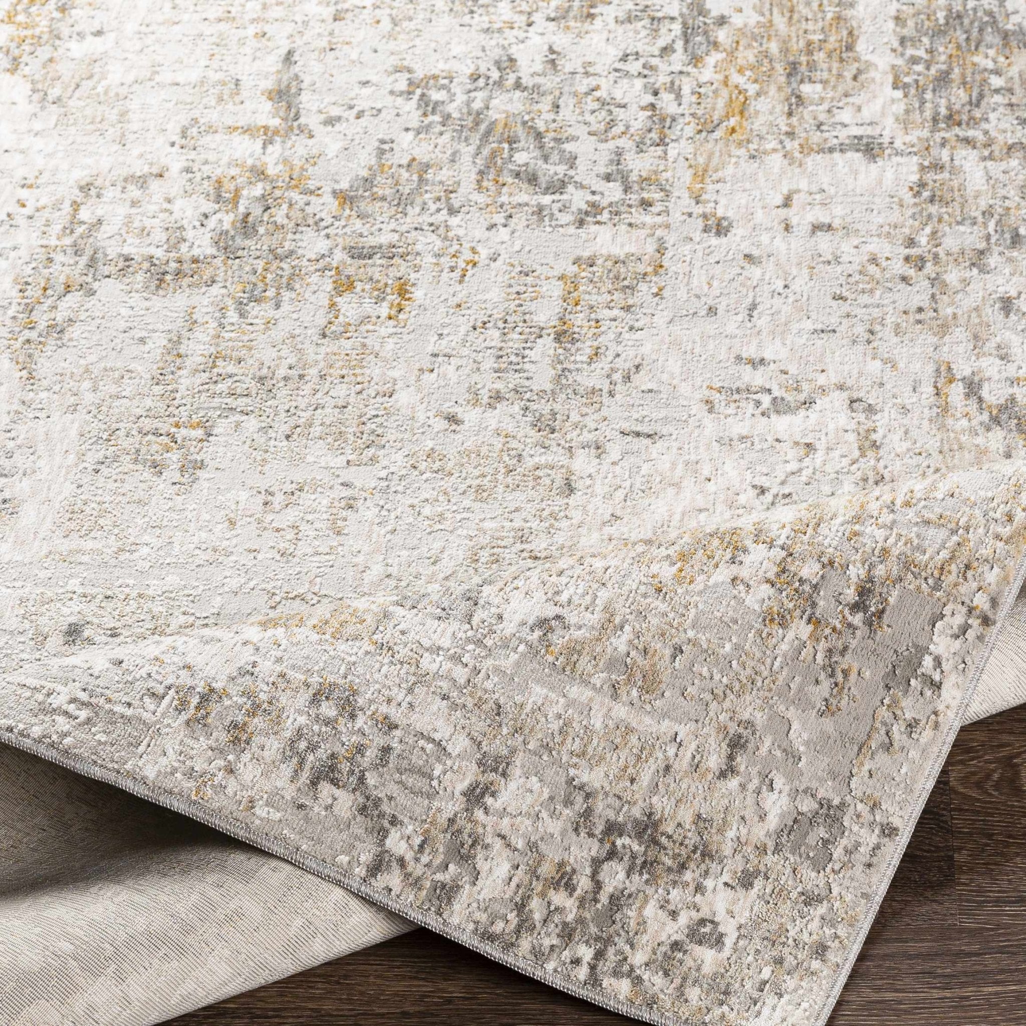 Ivory And Gray Contemporary Style Machine Woven Area Rug - Image 6