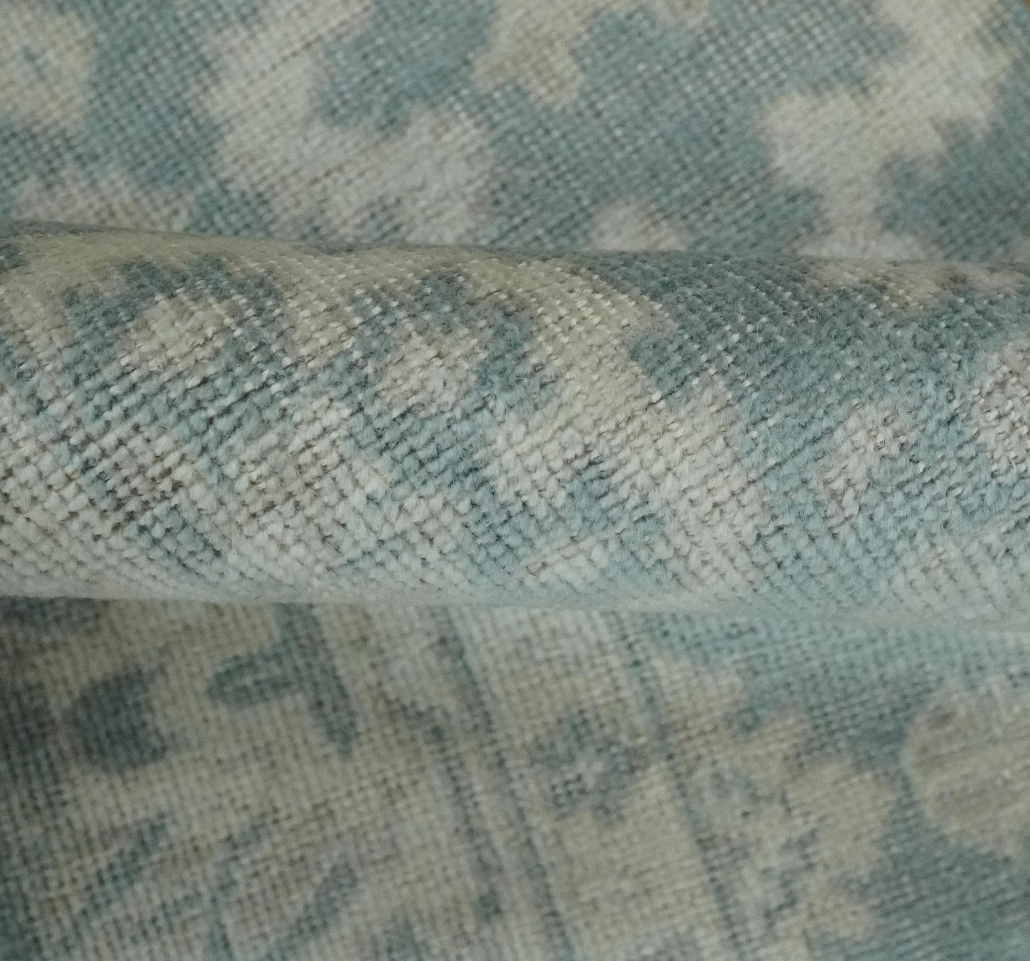Antique Style Ivory and Gray Hand Knotted Traditional Oushak 2x4 wool Bedside Rug - Image 5