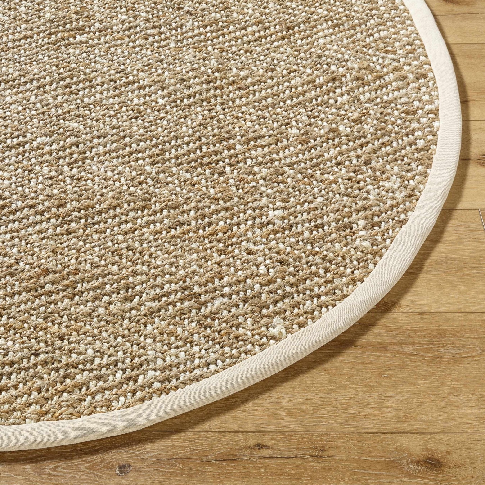 Hand Woven Ivory and Natural brown Chevron design Jute Braided Multi Size Rug - Image 10