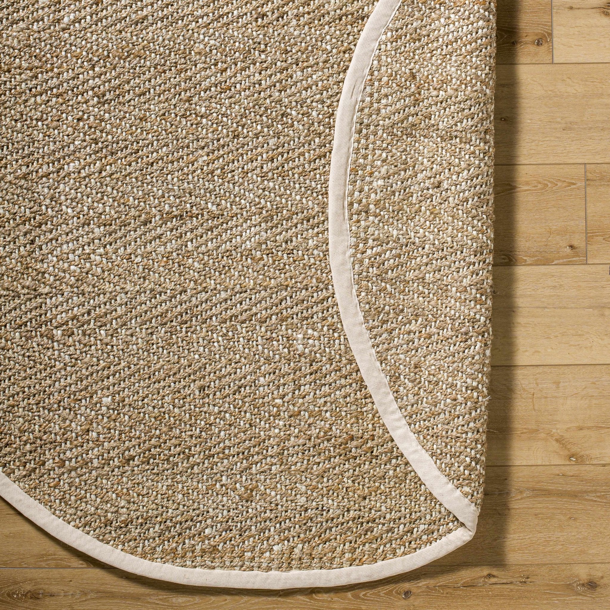 Hand Woven Ivory and Natural brown Chevron design Jute Braided Multi Size Rug - Image 11