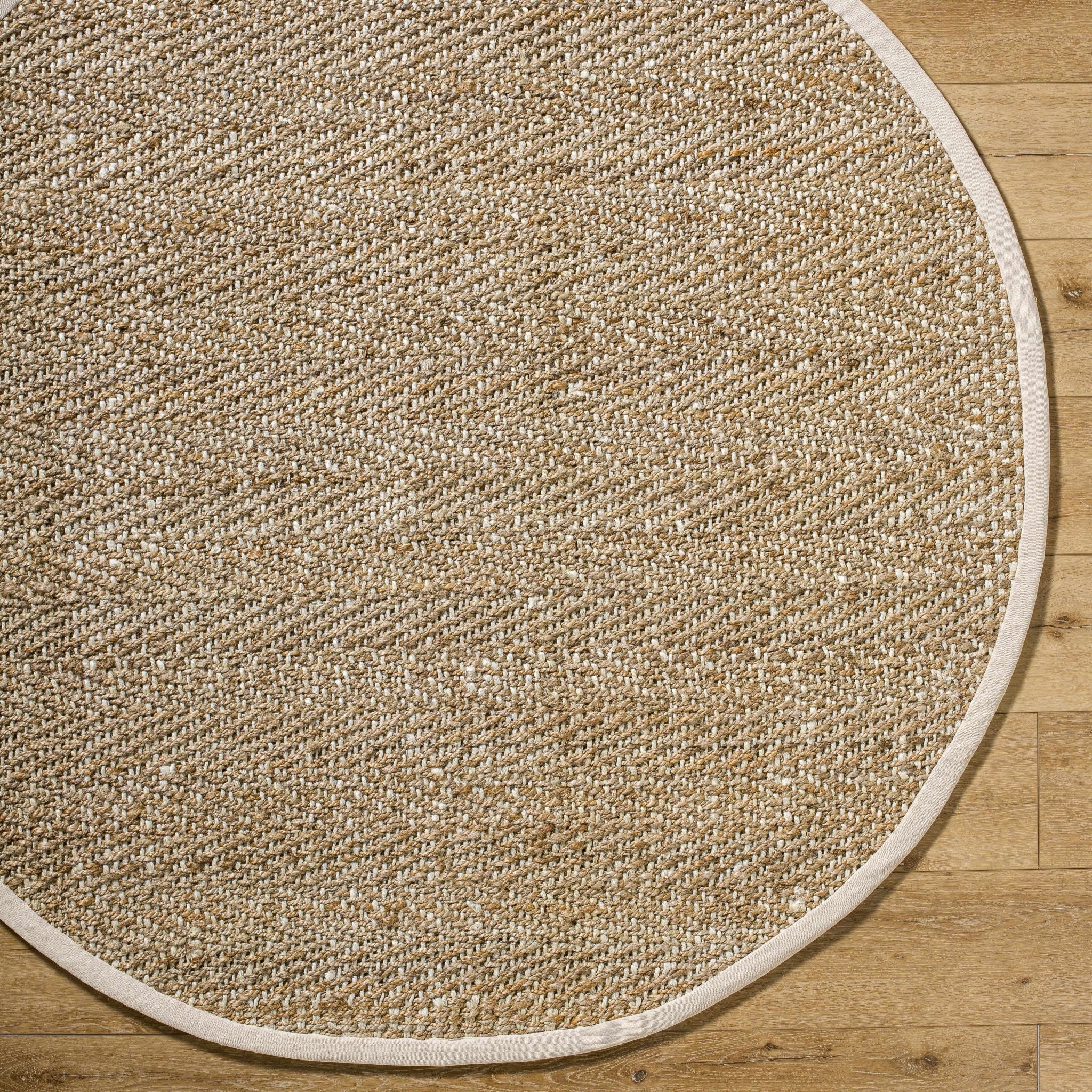 Hand Woven Ivory and Natural brown Chevron design Jute Braided Multi Size Rug - Image 13