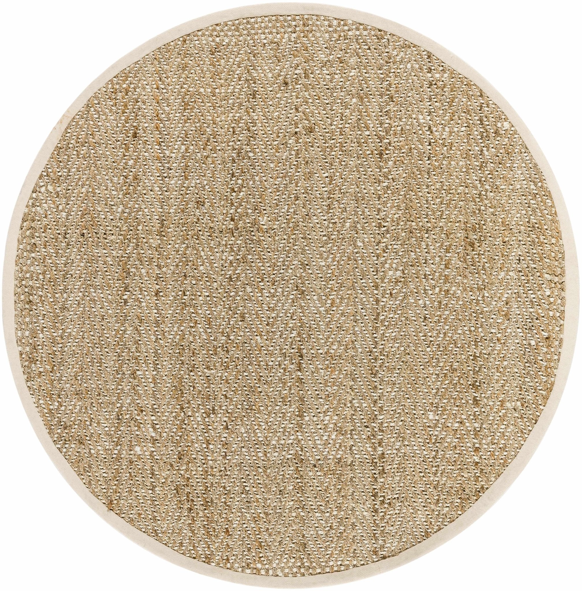 Hand Woven Ivory and Natural brown Chevron design Jute Braided Multi Size Rug - Image 14