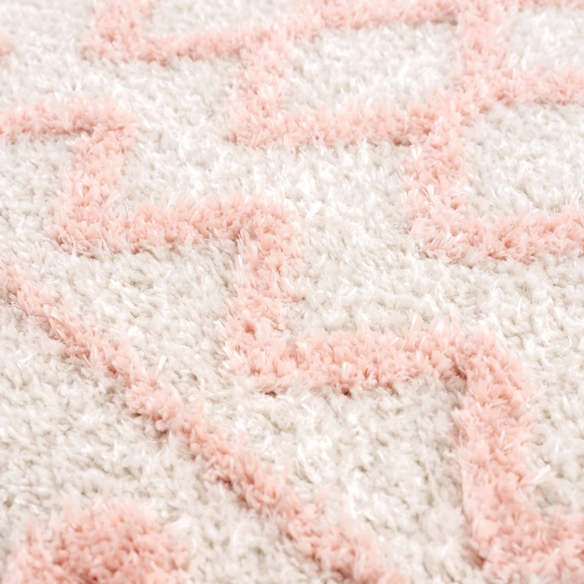 Ivory and Peach Tribal Design High low Texture Plush Pile  Area Rug - Image 19
