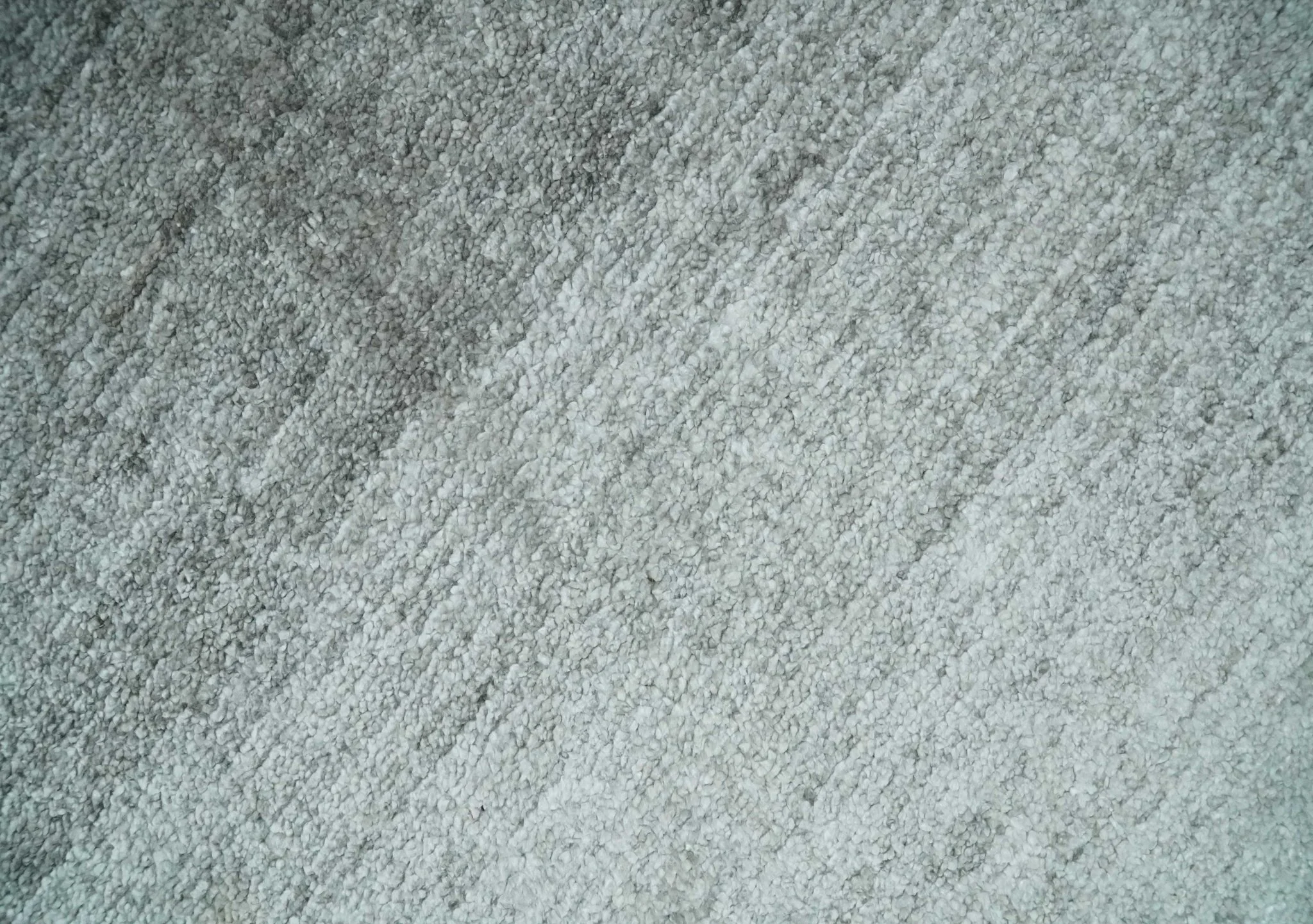 8x10 Ivory and Silver Blended Hand Loomed Modern Scandinavian Art Silk Area Rug - Image 4