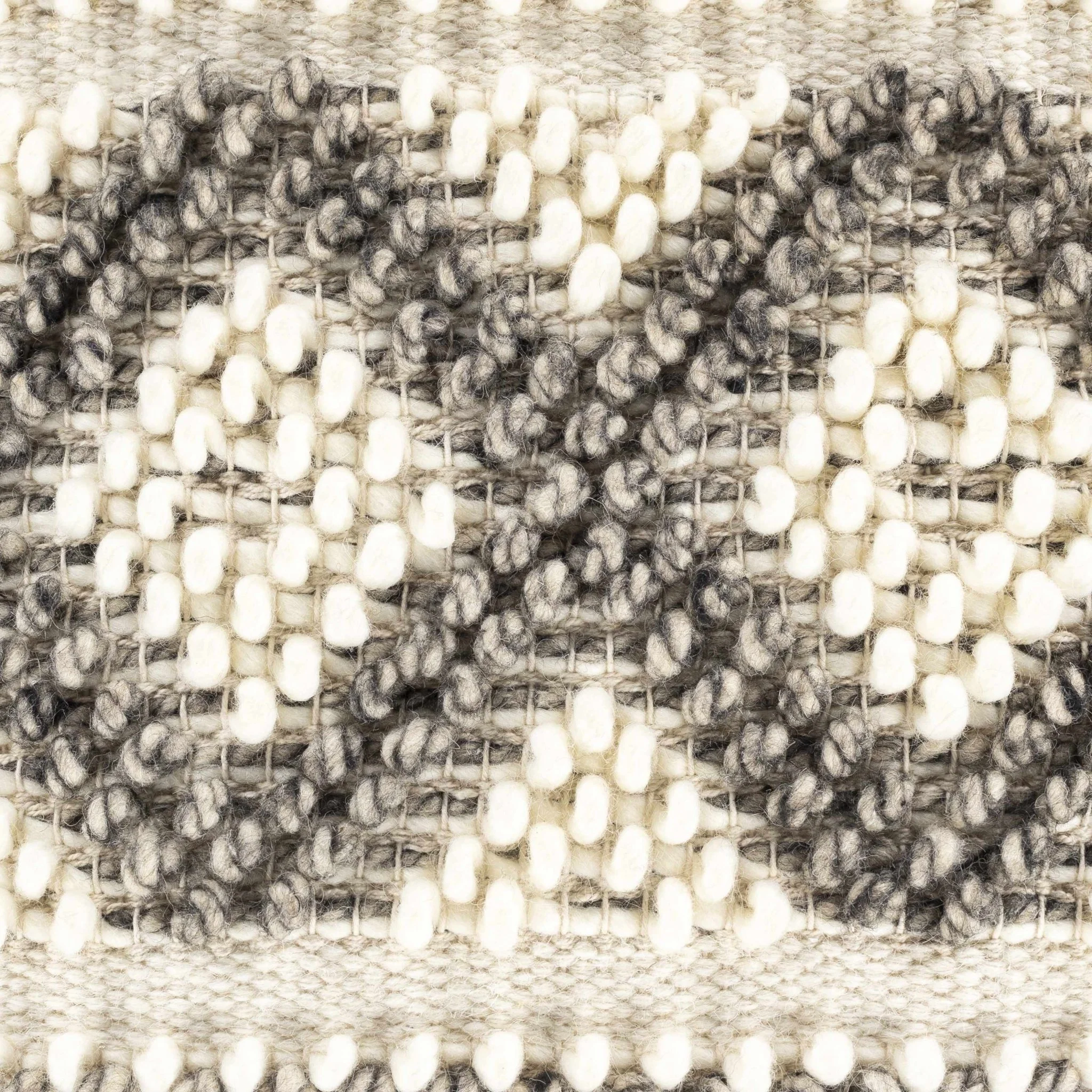 Hand Woven Ivory and Taupe Geometrical Trellis Design Square Throw Pillow - Image 4