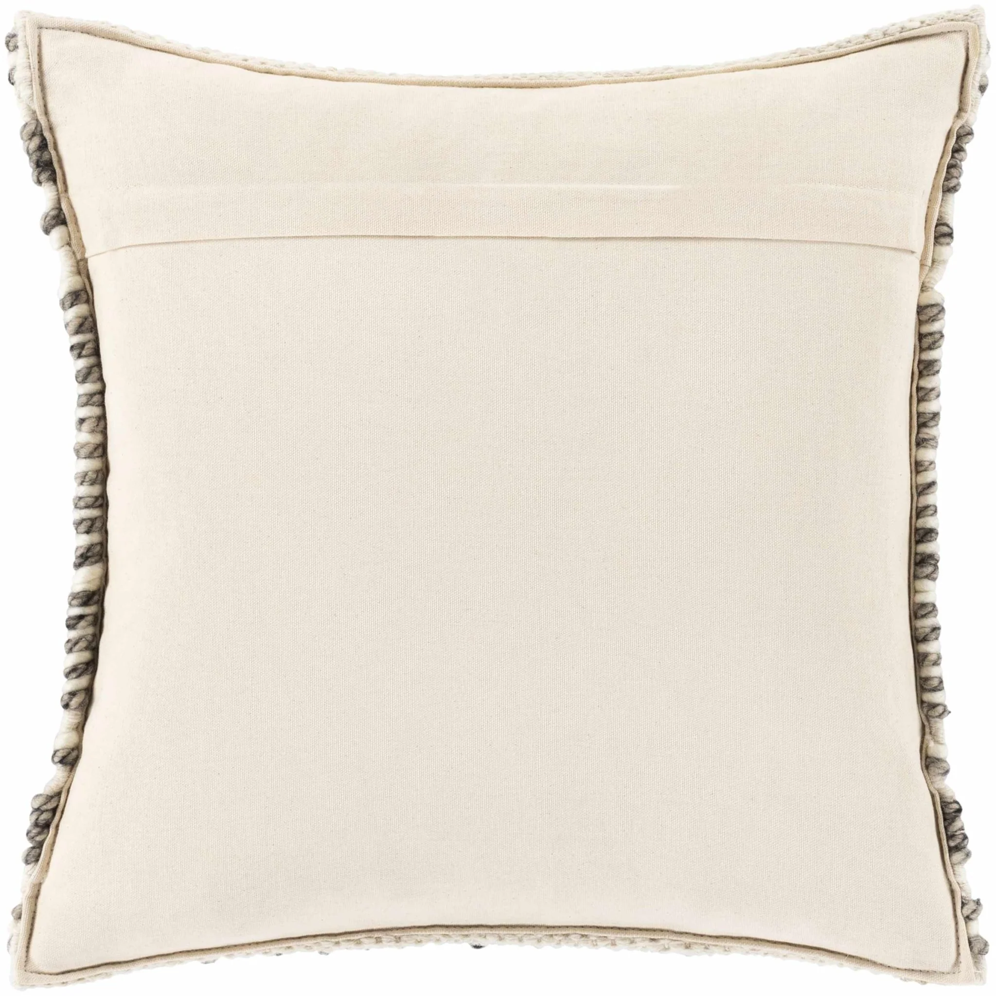 Hand Woven Ivory and Taupe Geometrical Trellis Design Square Throw Pillow - Image 5