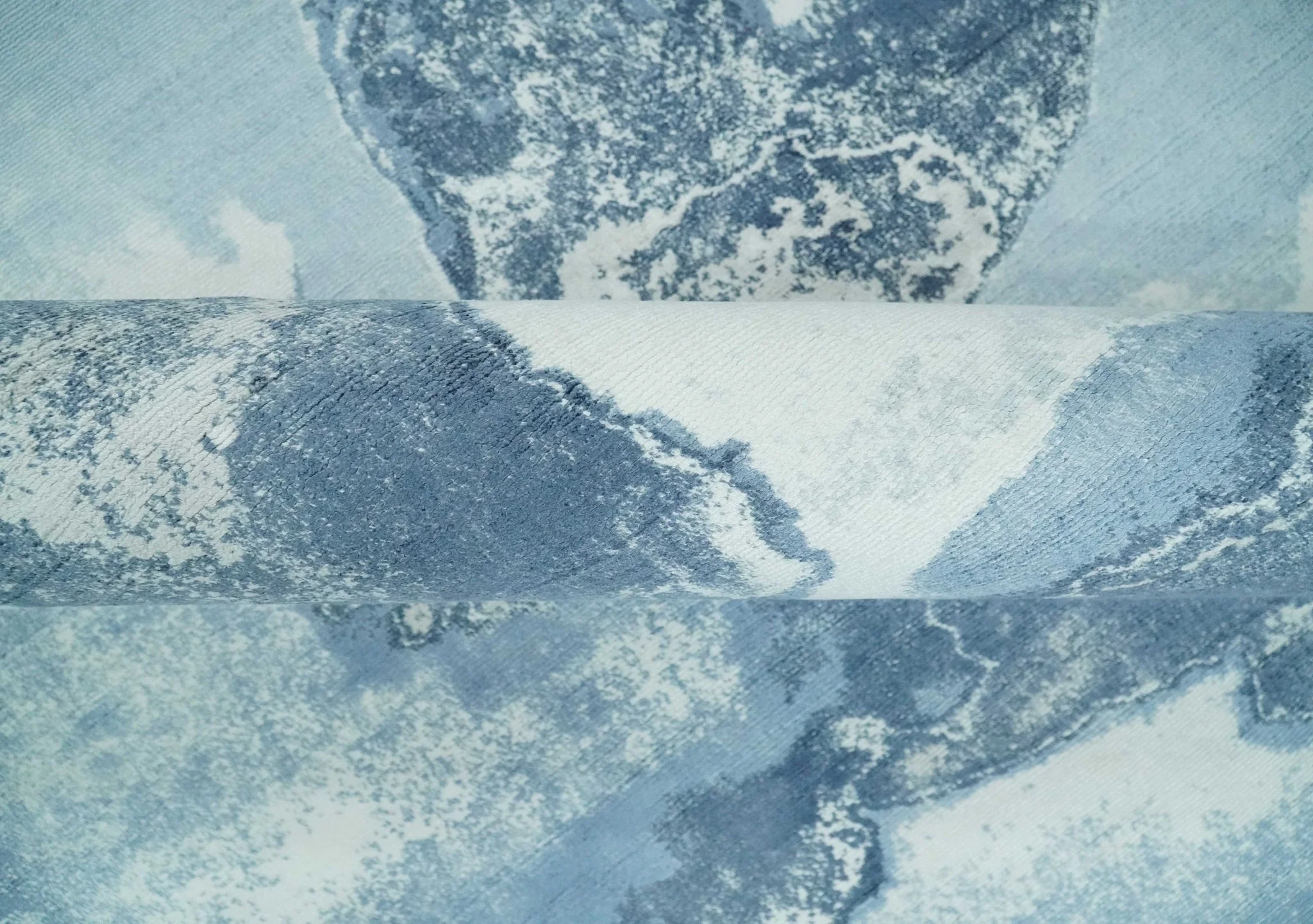 8x10 Ivory, Aqua and Blue Modern Abstract Hand Tufted Wool and Art Silk Area Rug - Image 7
