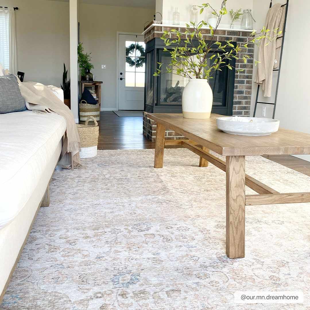 Premium Antique style Ivory, Beige and Brown Traditional Medallion Washable Area Rug - Image 11