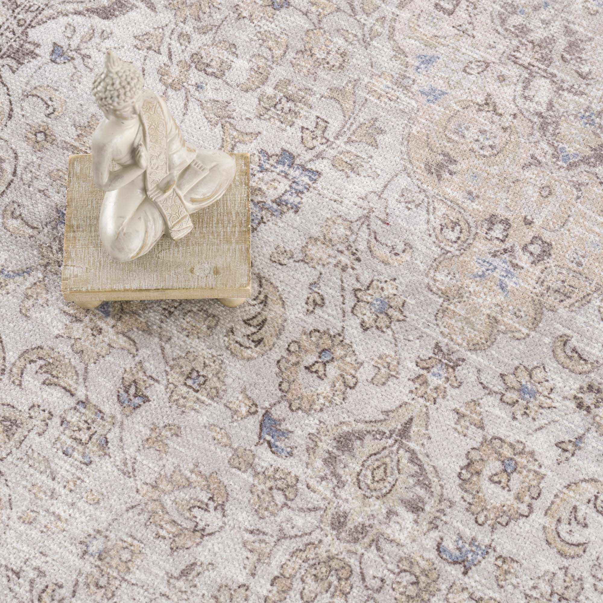 Premium Antique style Ivory, Beige and Brown Traditional Medallion Washable Area Rug - Image 31