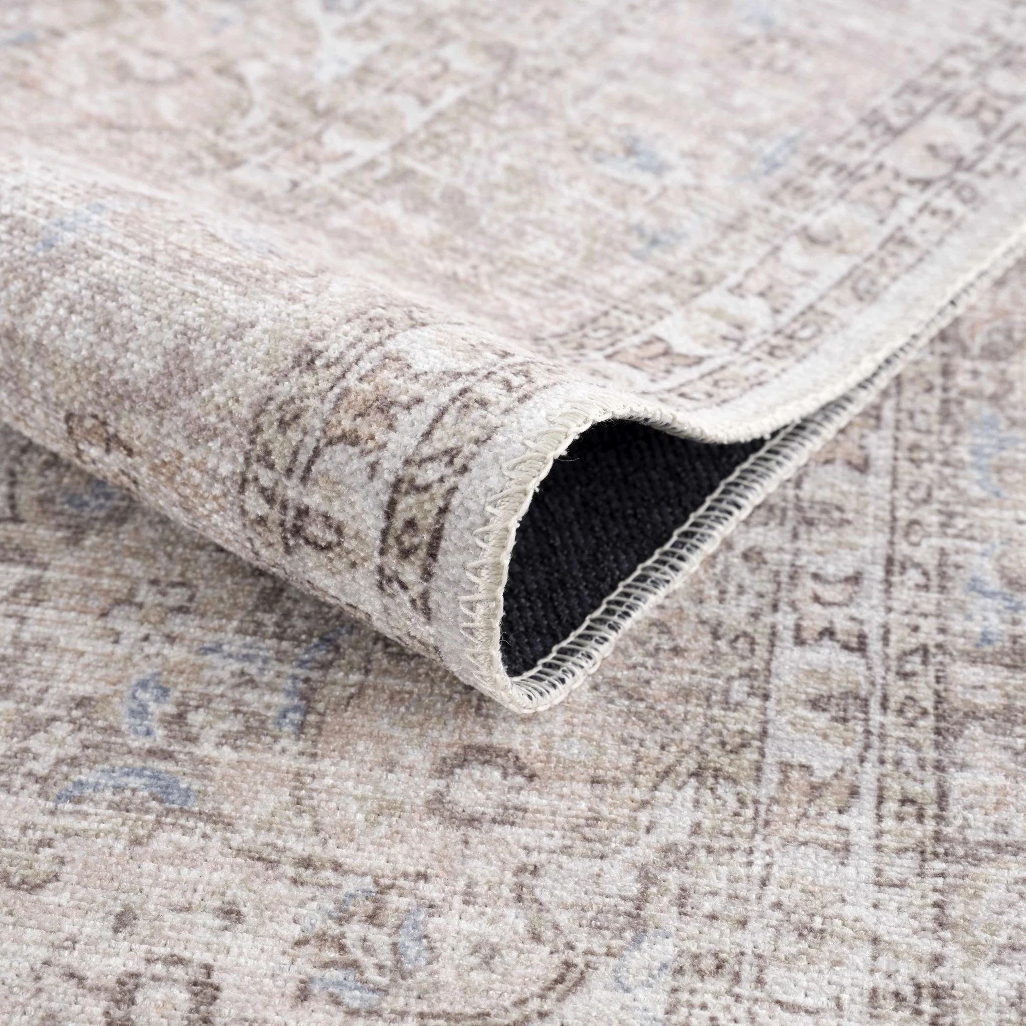 Premium Antique style Ivory, Beige and Brown Traditional Medallion Washable Area Rug - Image 38