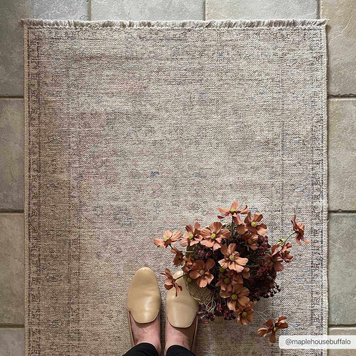 Premium Antique style Ivory, Beige and Brown Traditional Medallion Washable Area Rug - Image 8