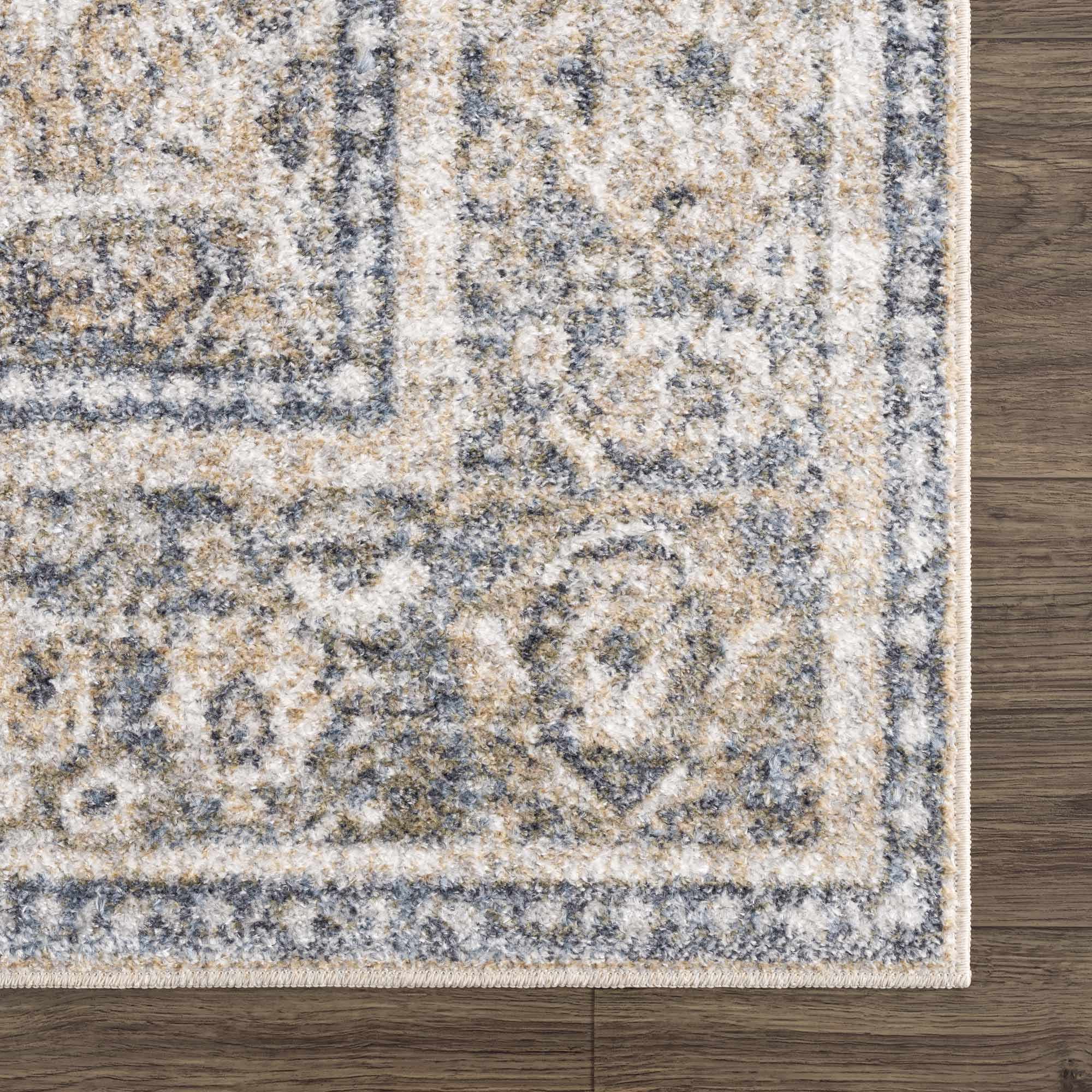 Ivory, Beige and Charcoal Vintage Style Traditional Oriental design Washable Area Rug - Image 11