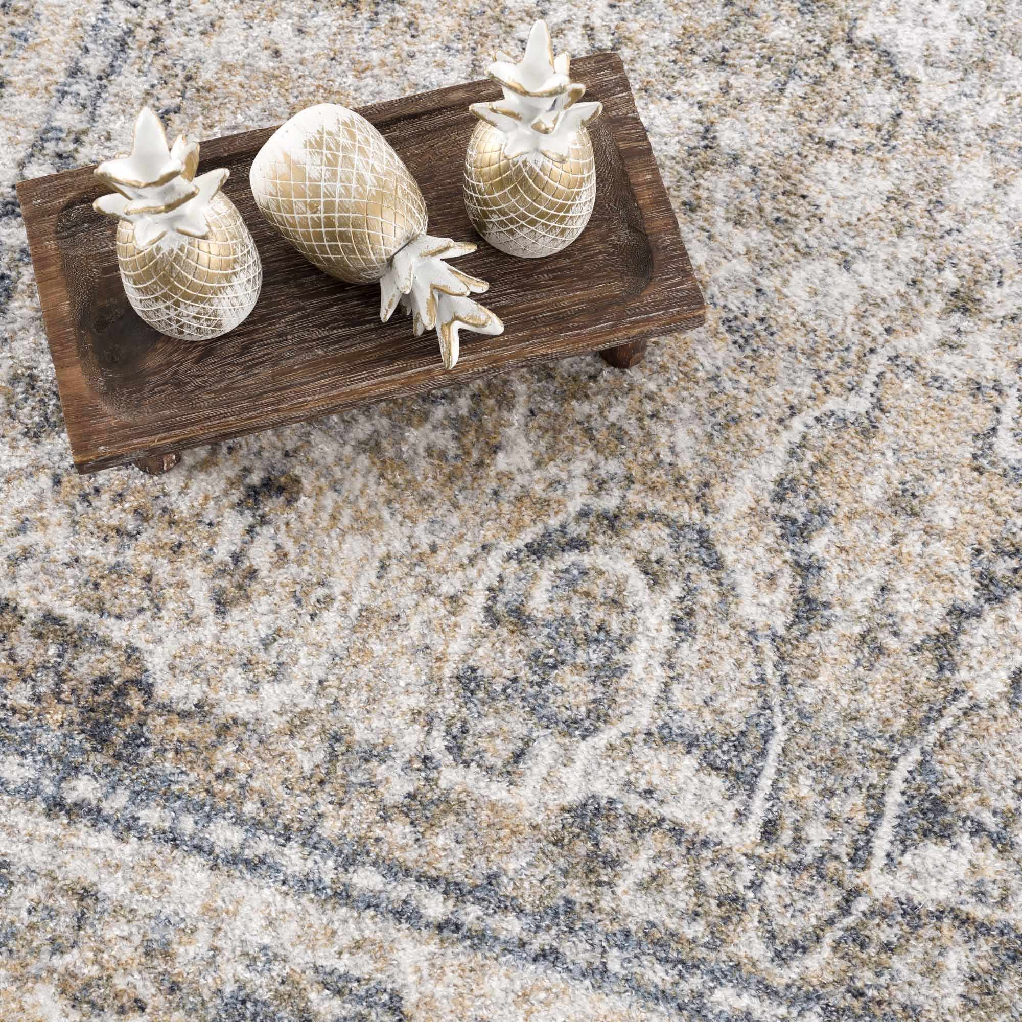 Ivory, Beige and Charcoal Vintage Style Traditional Oriental design Washable Area Rug - Image 14