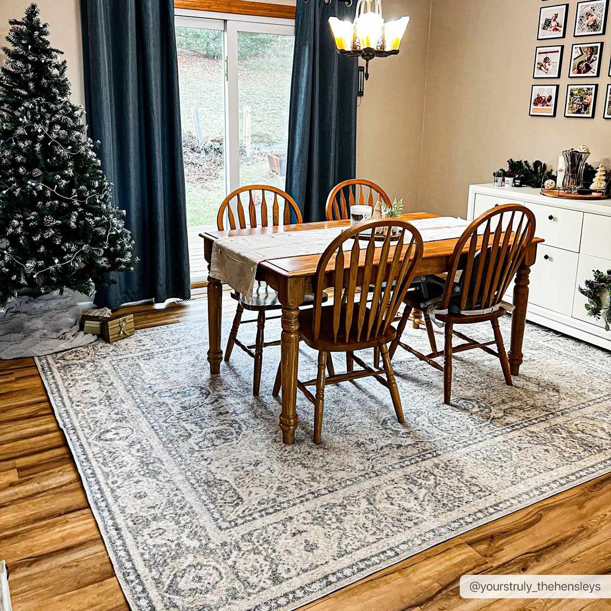 Ivory, Beige and Charcoal Vintage Style Traditional Oriental design Washable Area Rug - Image 2