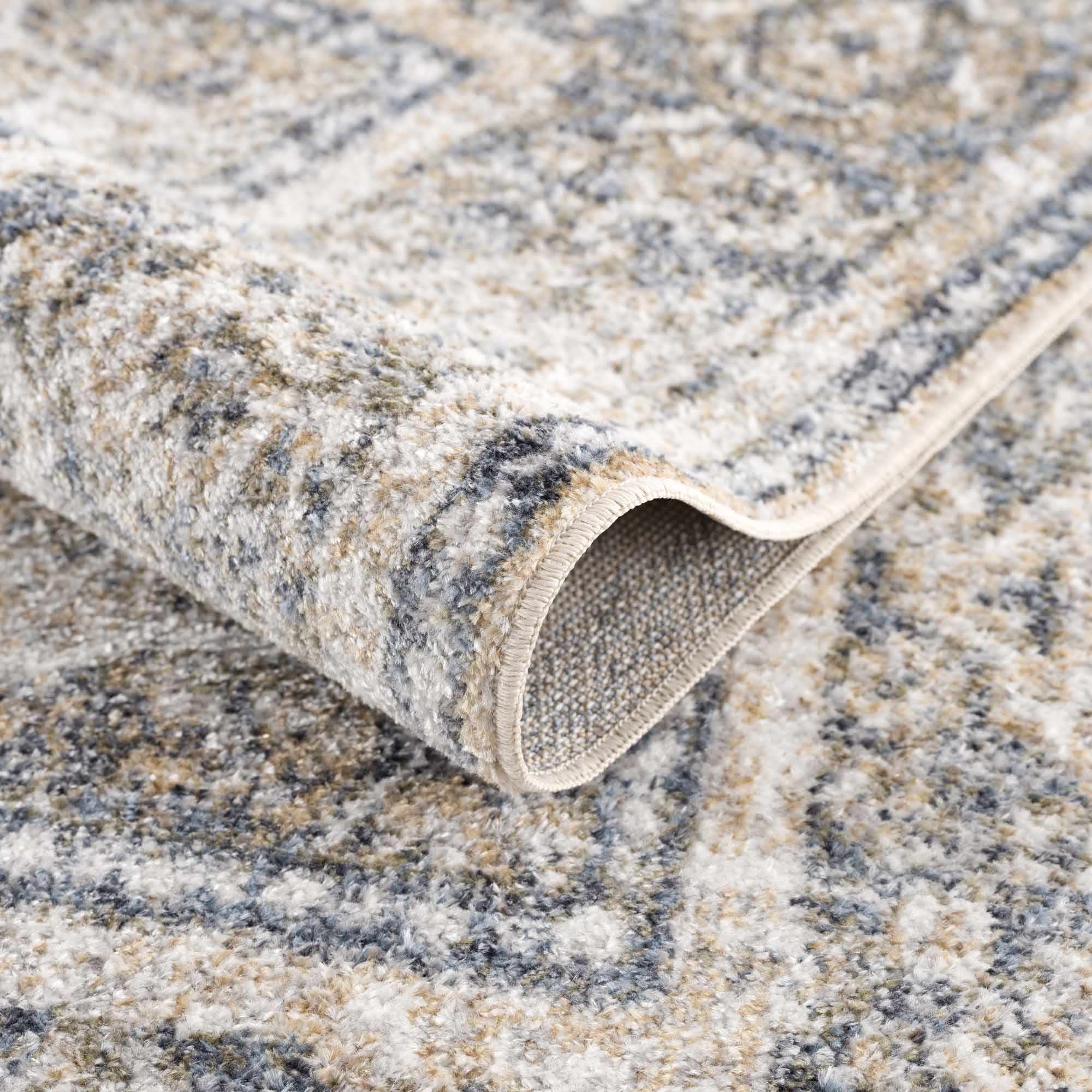 Ivory, Beige and Charcoal Vintage Style Traditional Oriental design Washable Area Rug - Image 7
