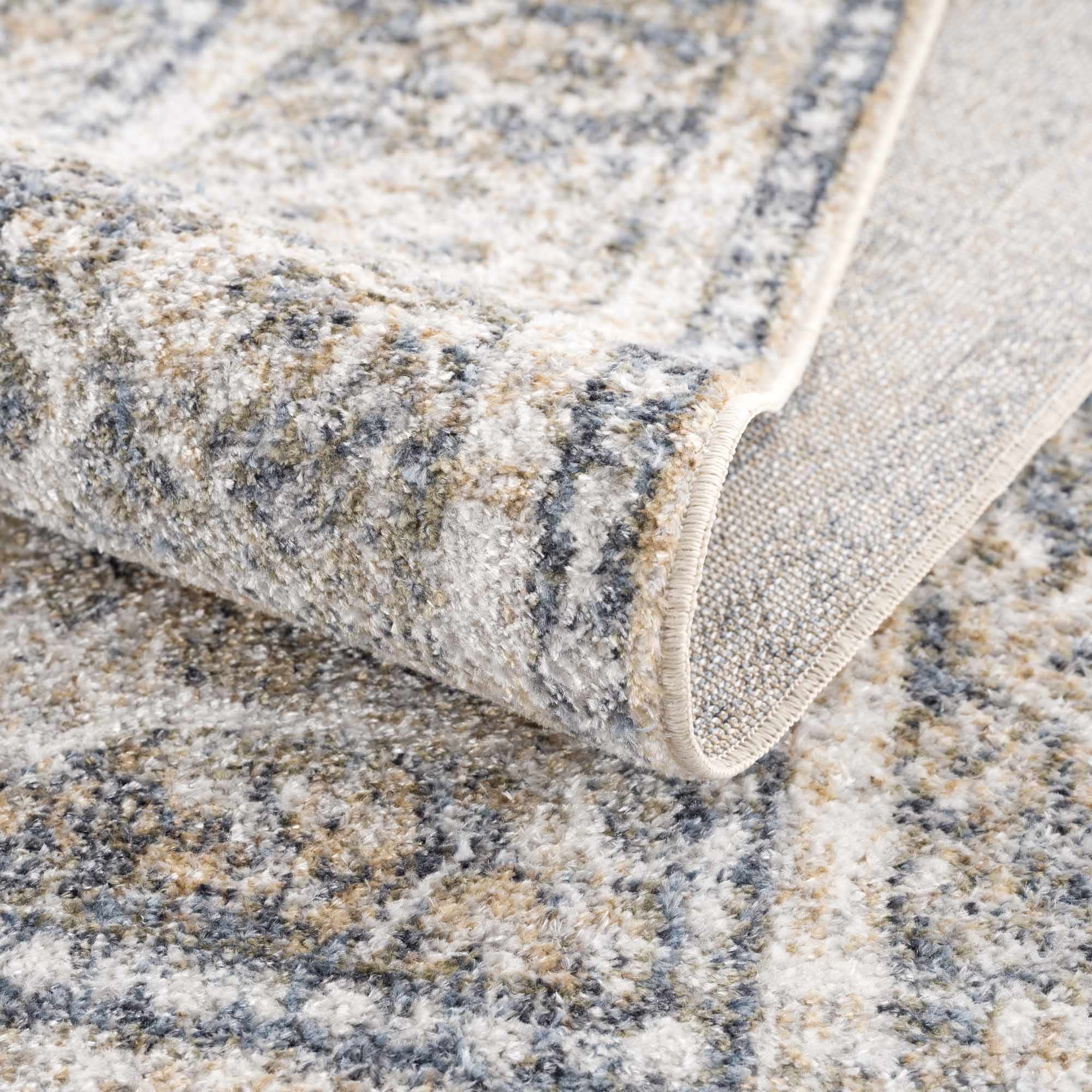 Ivory, Beige and Charcoal Vintage Style Traditional Oriental design Washable Area Rug - Image 8