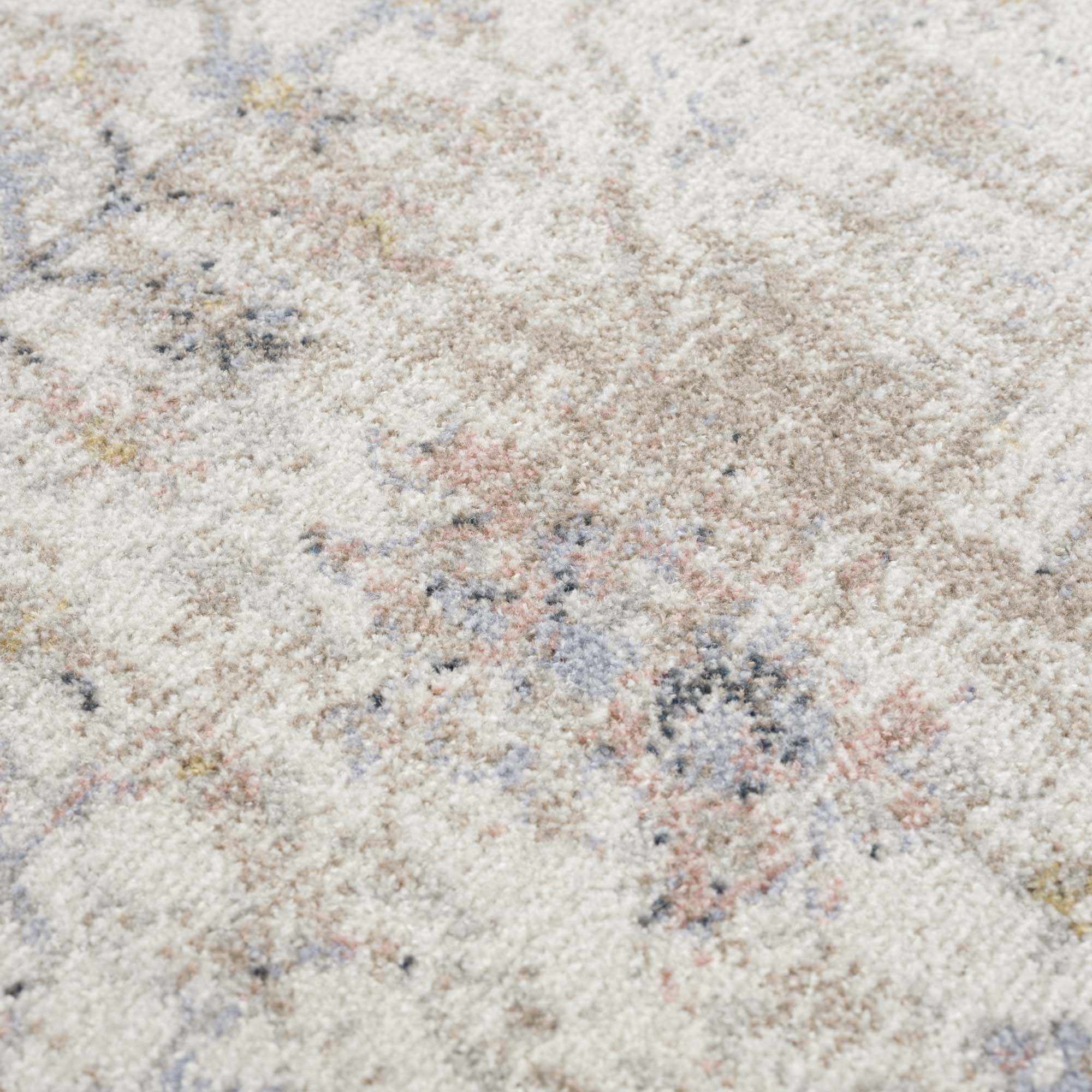 Ivory, Beige, Peach and Charcoal Antique Floral Washable Area Rug - Image 12
