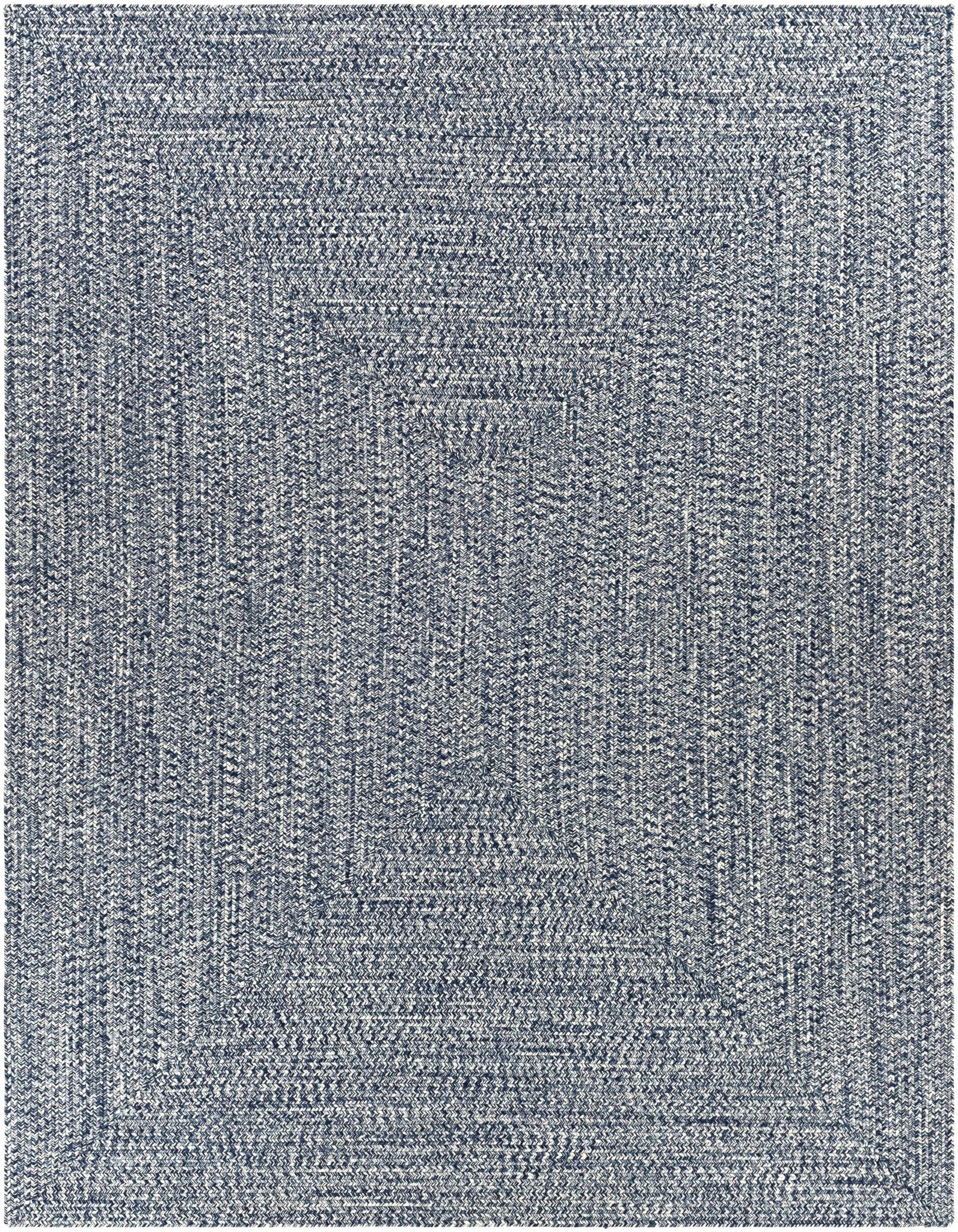 Ivory, Blue and Gray Chevron Design Braided Outdoor safe area Rug - Image 10