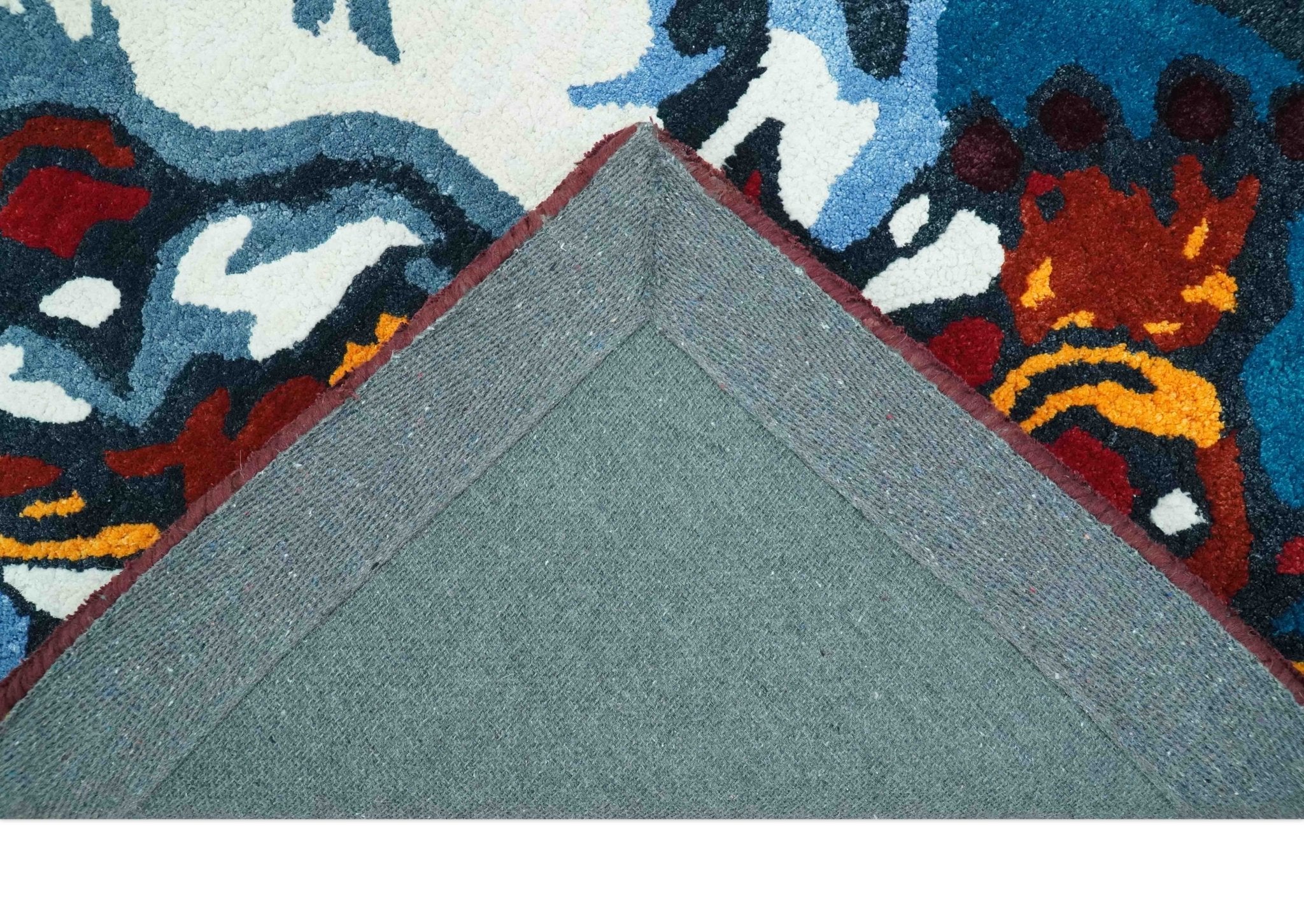 Christmas Rug 2x3 Ivory, Blue and Green Santa Claus Rug for Kids room, Kids Rug - Image 4