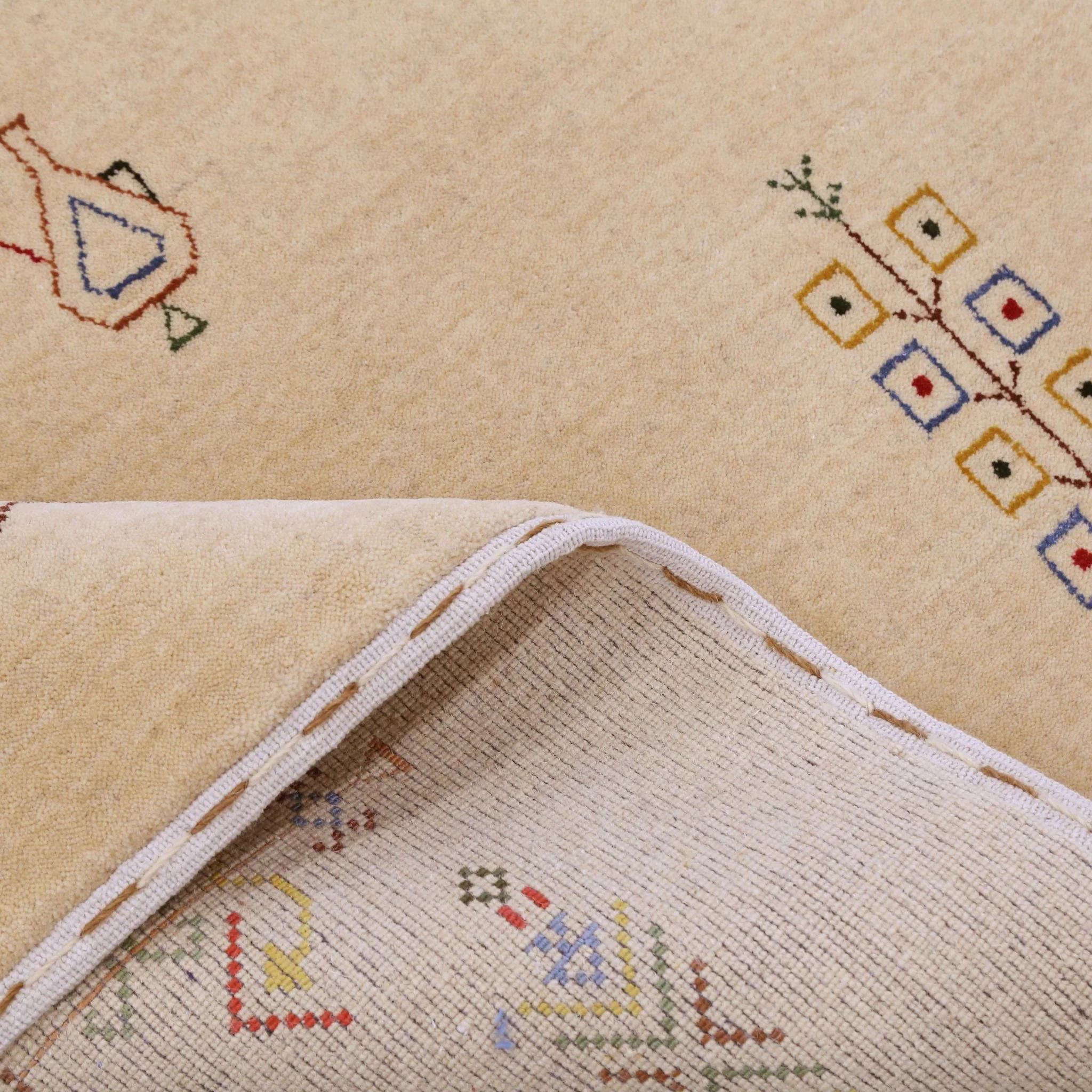 Ivory Border Patterns Hand Loomed Wool Area Rug - Image 12