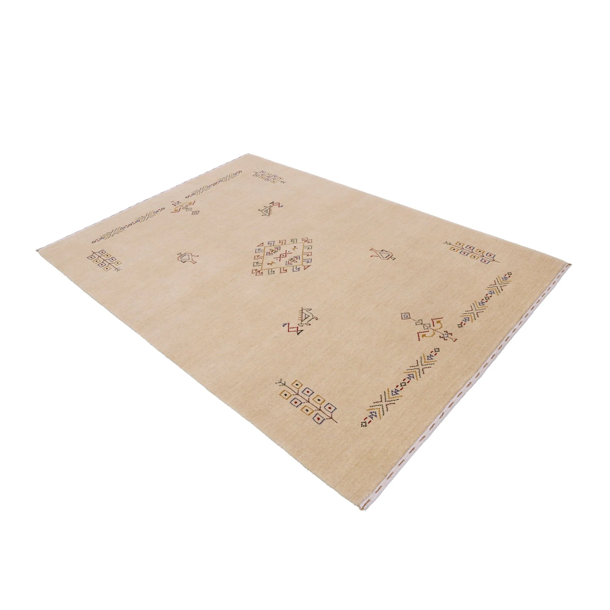 Ivory Border Patterns Hand Loomed Wool Area Rug - Image 14
