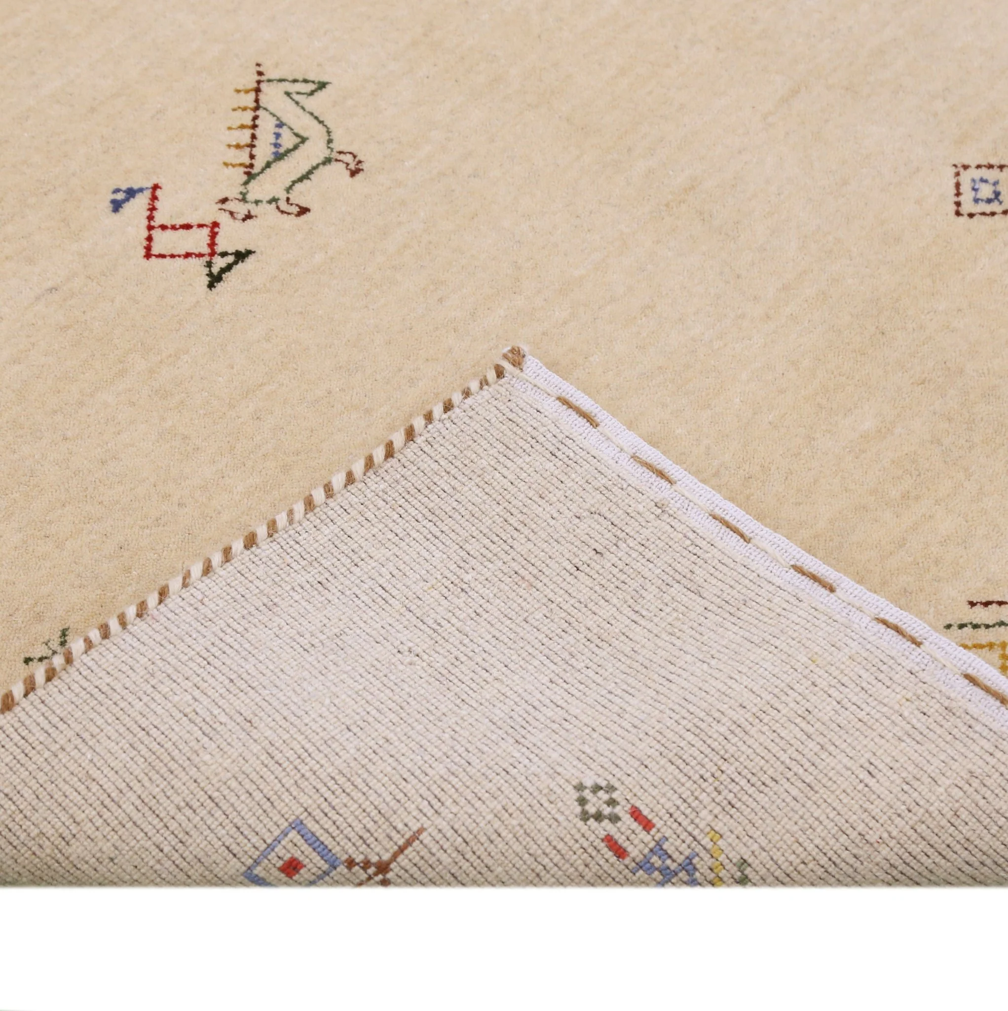 Ivory Border Patterns Hand Loomed Wool Area Rug - Image 8