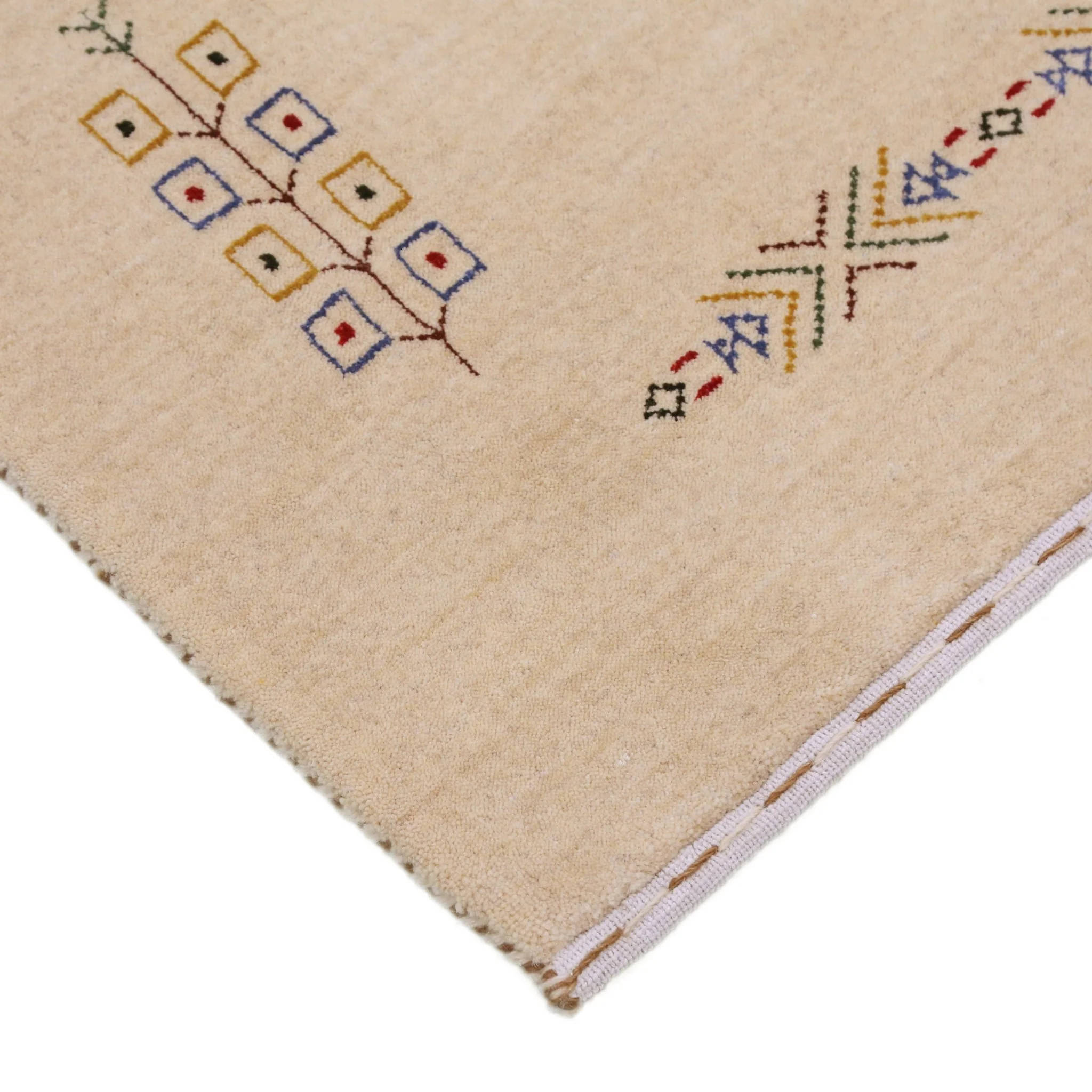 Ivory Border Patterns Hand Loomed Wool Area Rug - Image 9